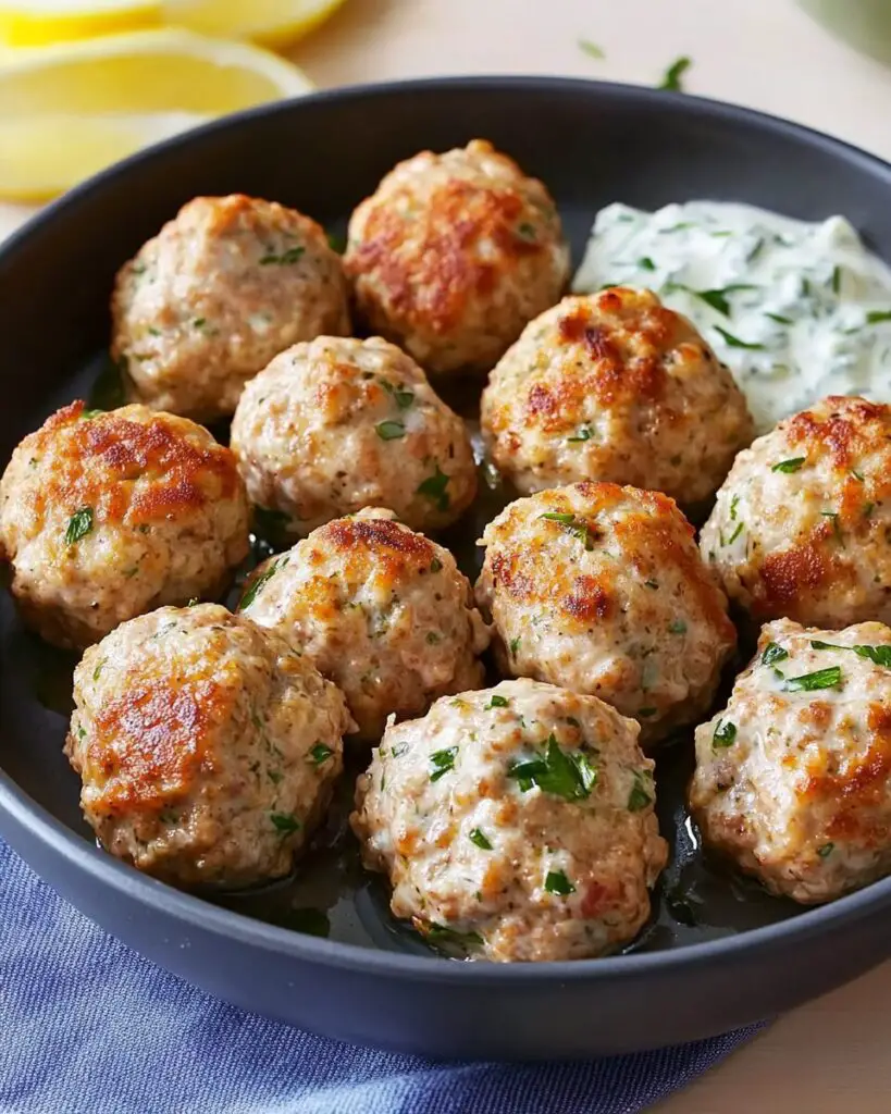 Greek Turkey Meatballs with Tzatziki