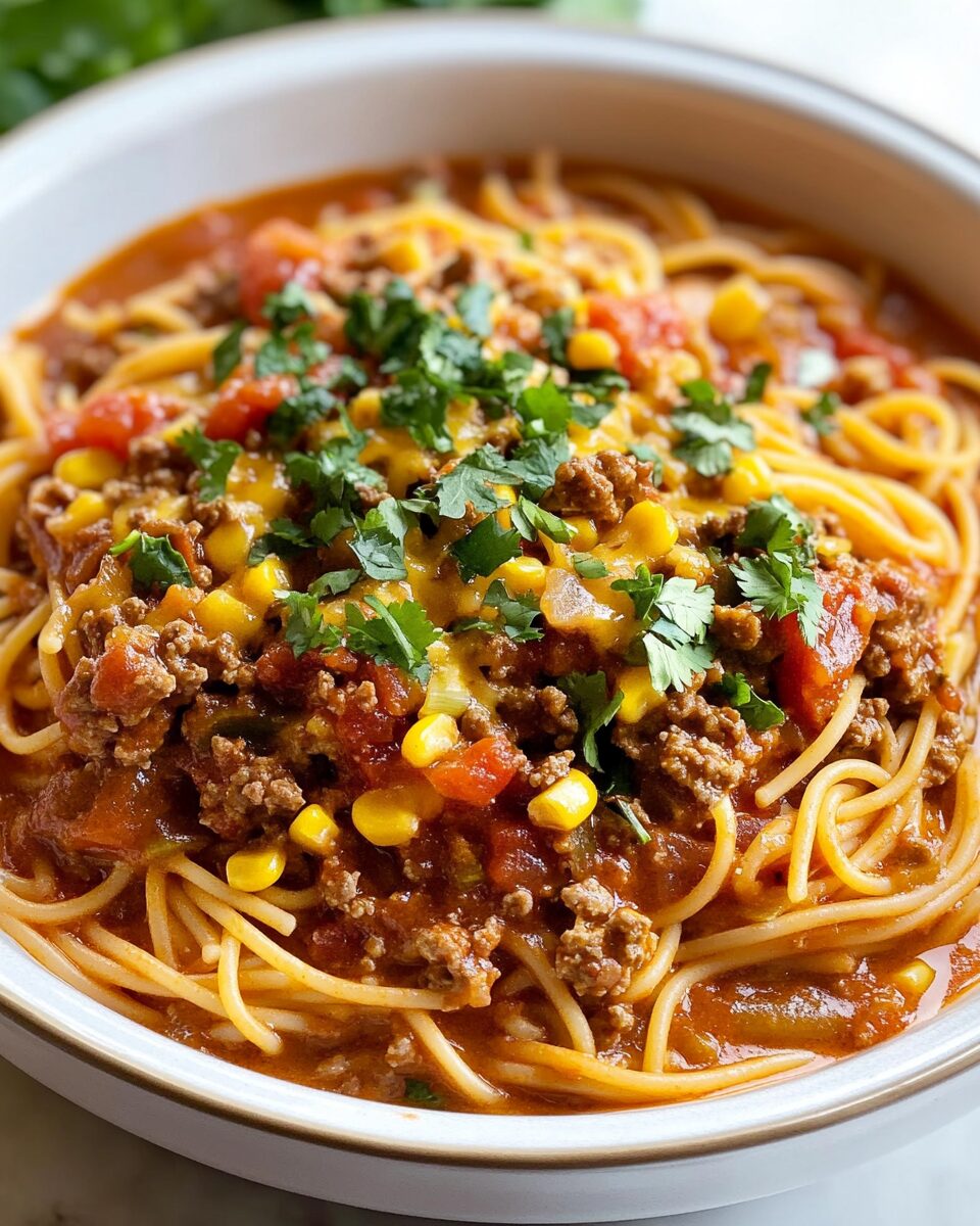 CrockPot Taco Spaghetti