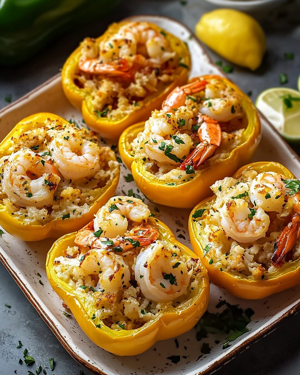 Crab and Shrimp Stuffed Bell Peppers