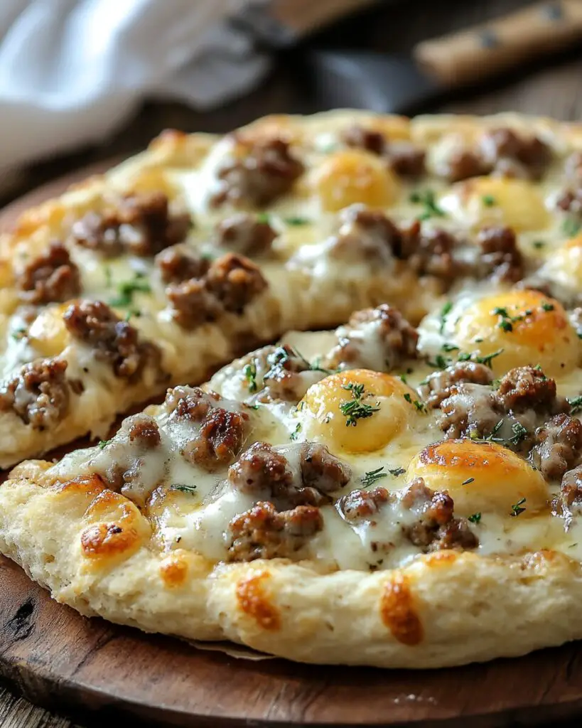 Biscuits and Sausage Gravy Breakfast Pizza