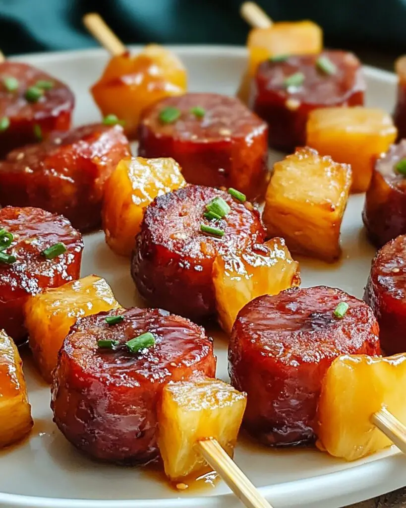 Glazed Pineapple Kielbasa Bites