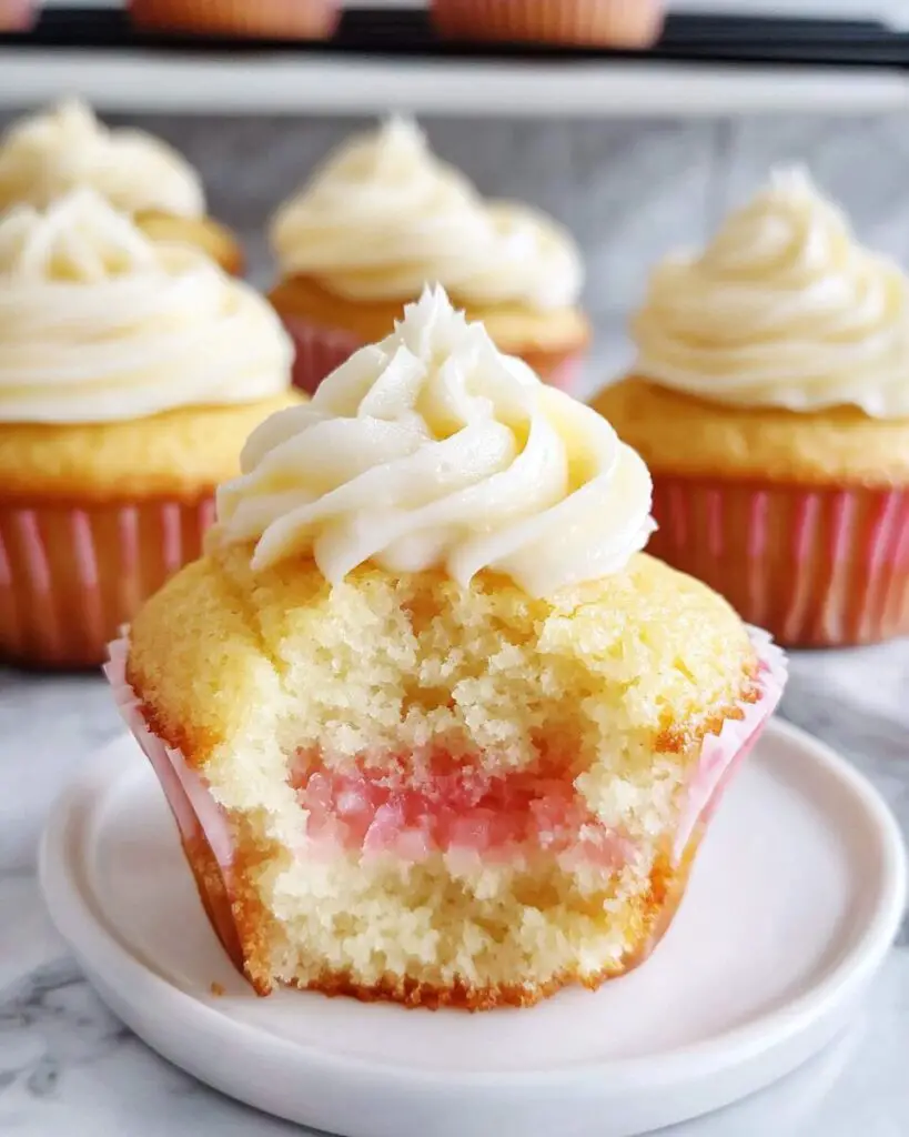 Rhubarb Honey Cupcakes