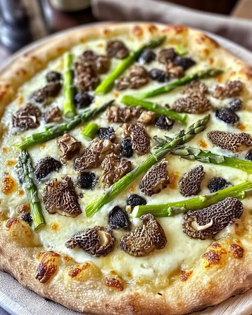 Morel and Asparagus Crispy Pizza