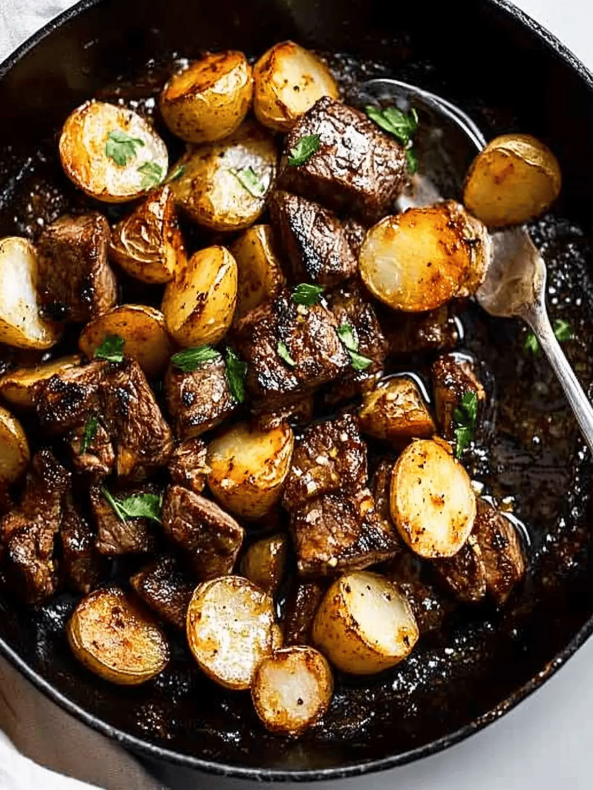 Garlic Butter Steak Bites with Crispy Potatoes
