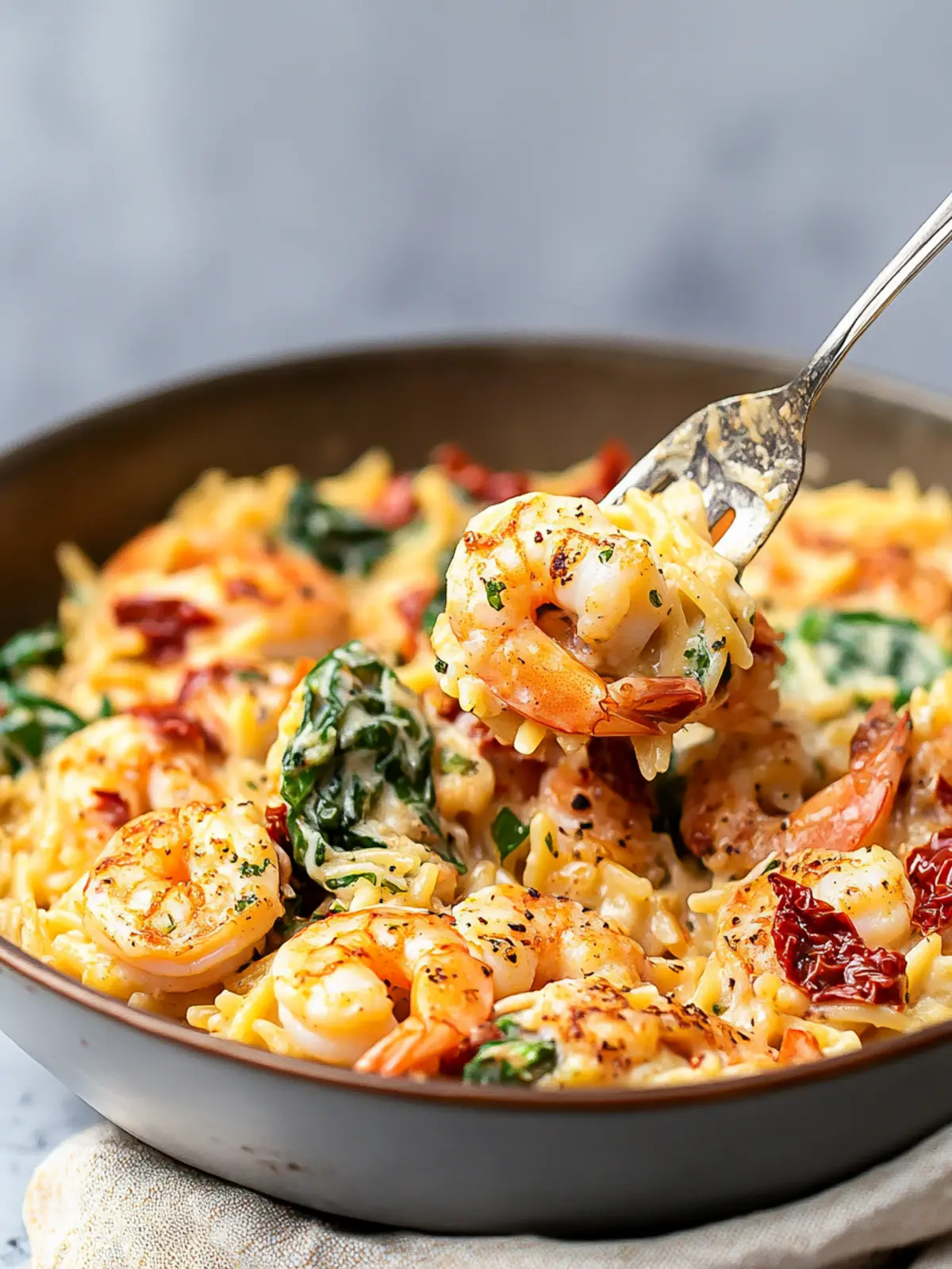 Prawn Orzo with Sun-Dried Tomatoes