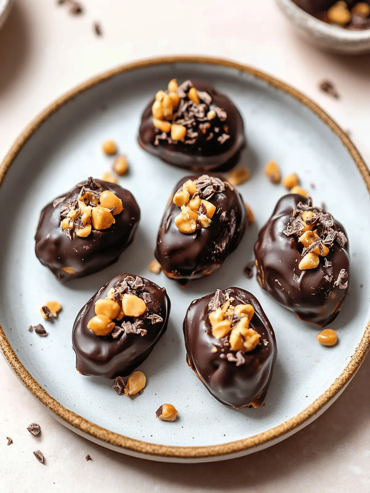 Chocolate Covered Dates Stuffed with Peanut Butter