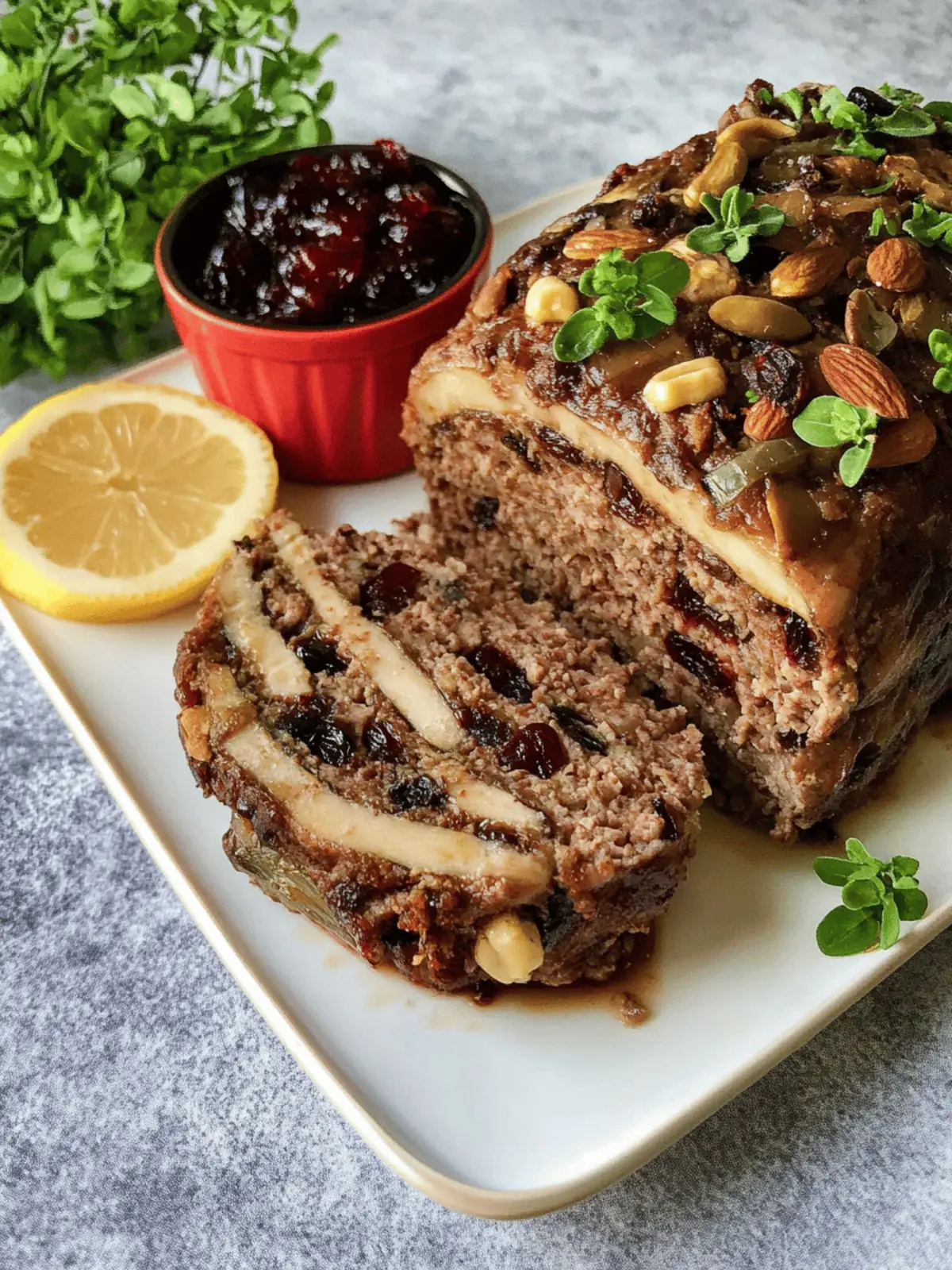 Nutty Meatloaf with Cranberry