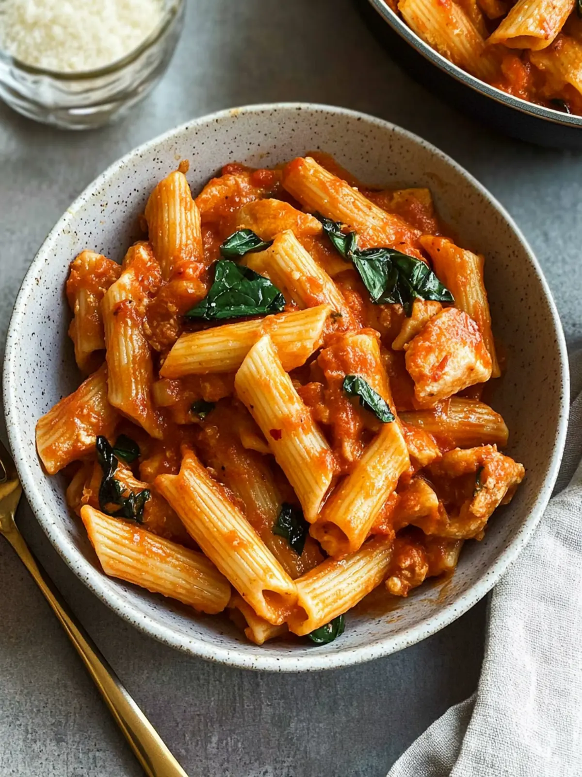 Roasted Red Pepper Pasta and Chicken
