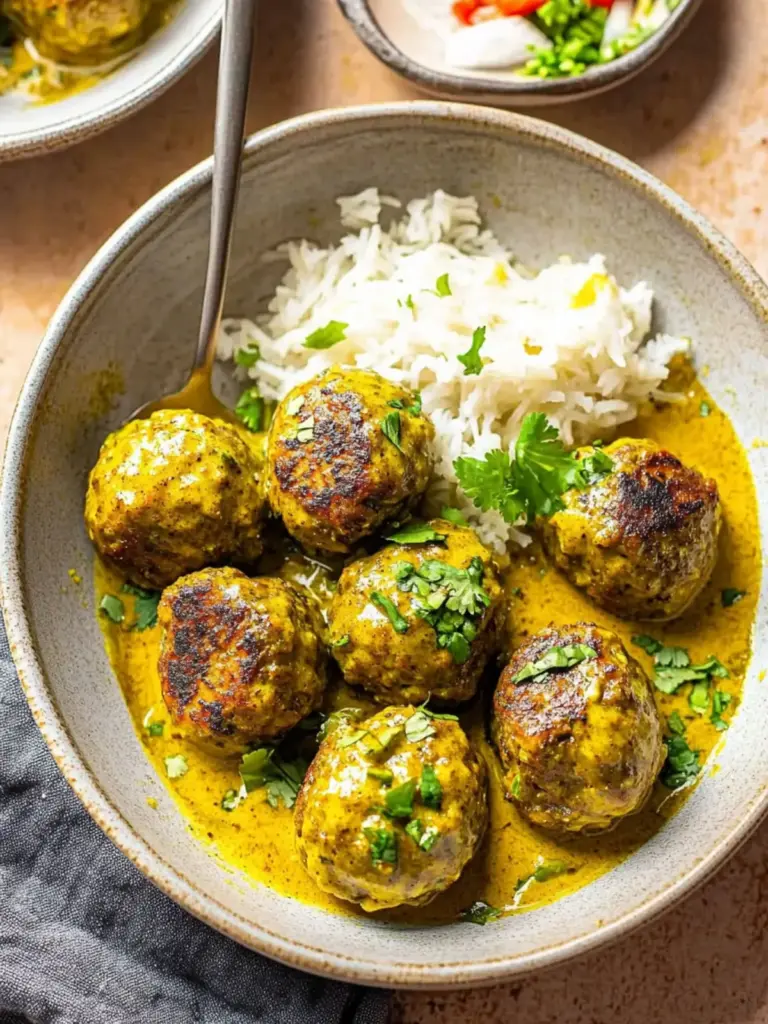 Jerk Meatballs In Coconut Curry Sauce
