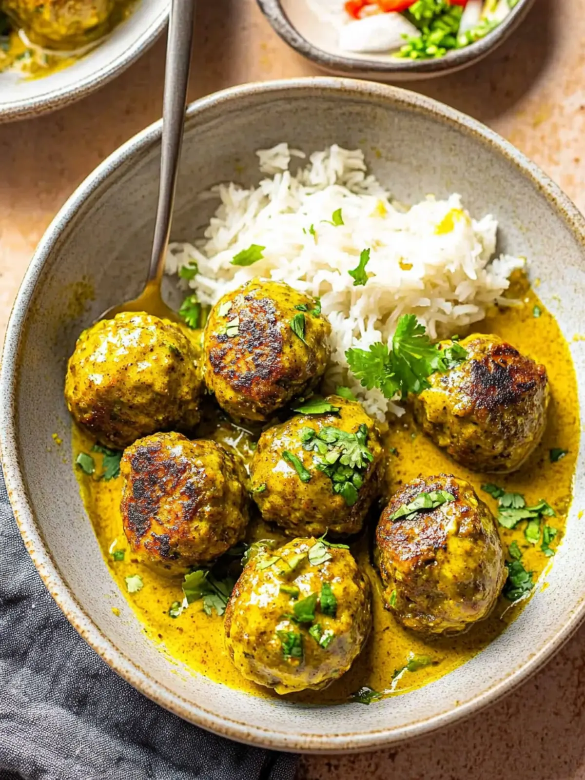Jerk Meatballs In Coconut Curry Sauce