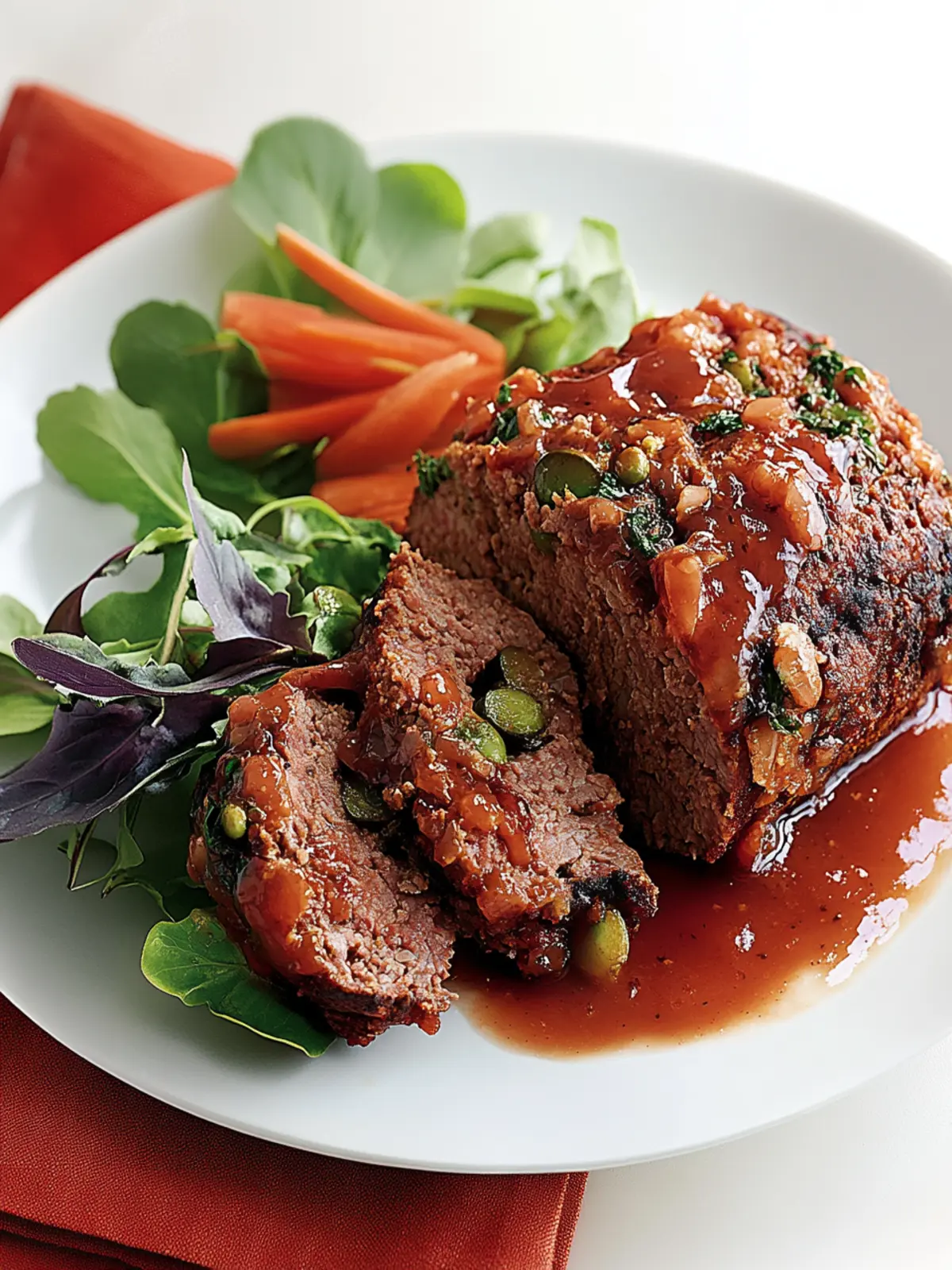 Plum-glazed meat loaf
