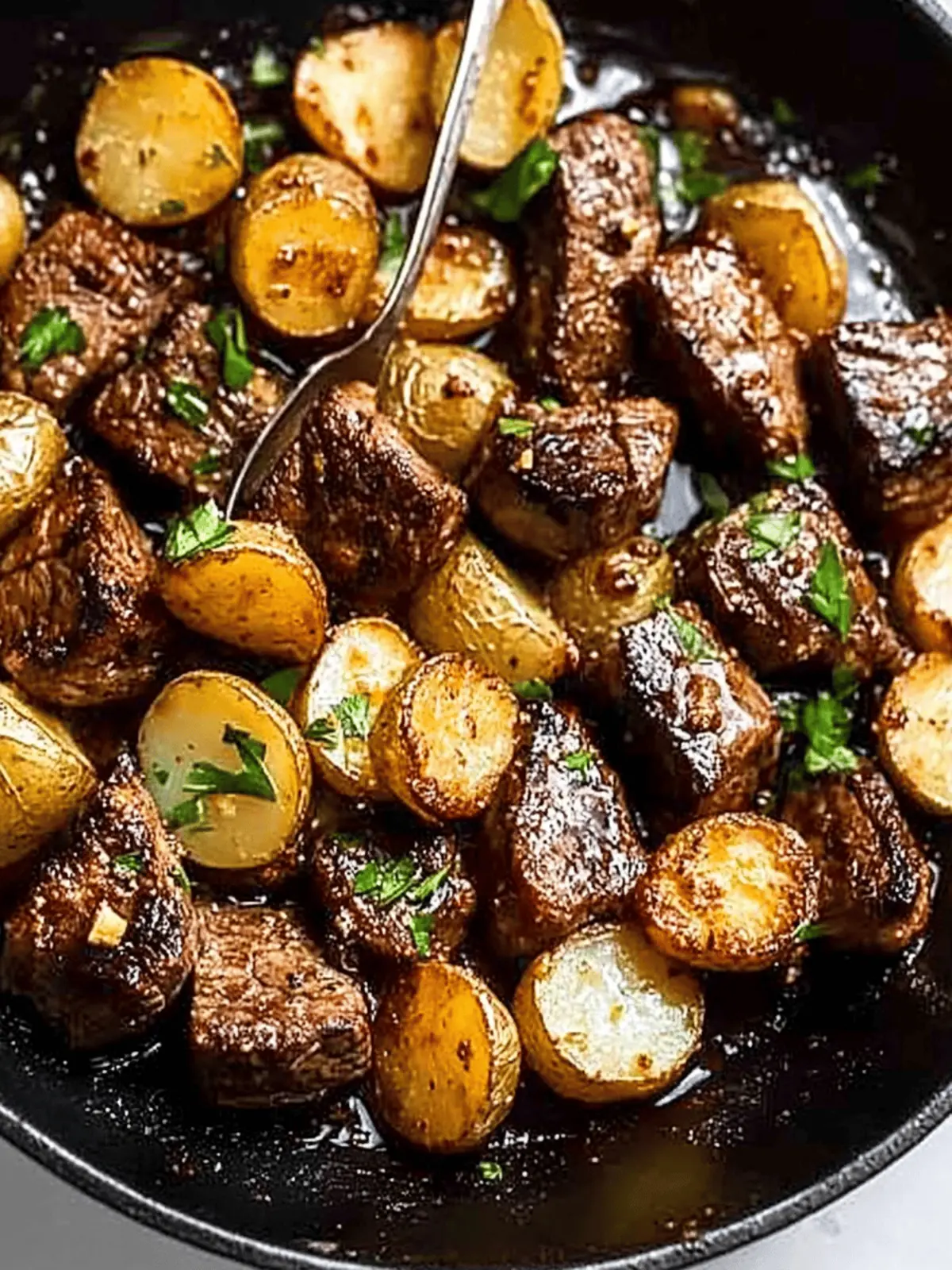 Garlic Butter Steak Bites with Crispy Potatoes