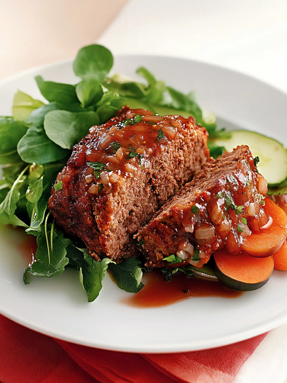Plum-glazed meat loaf