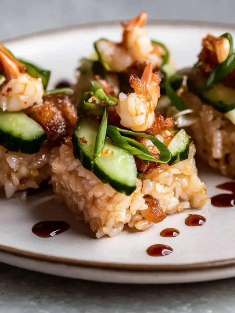 Crispy Rice with Spicy Shrimp Salad