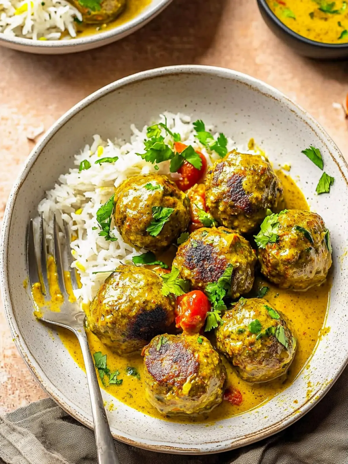 Jerk Meatballs In Coconut Curry Sauce