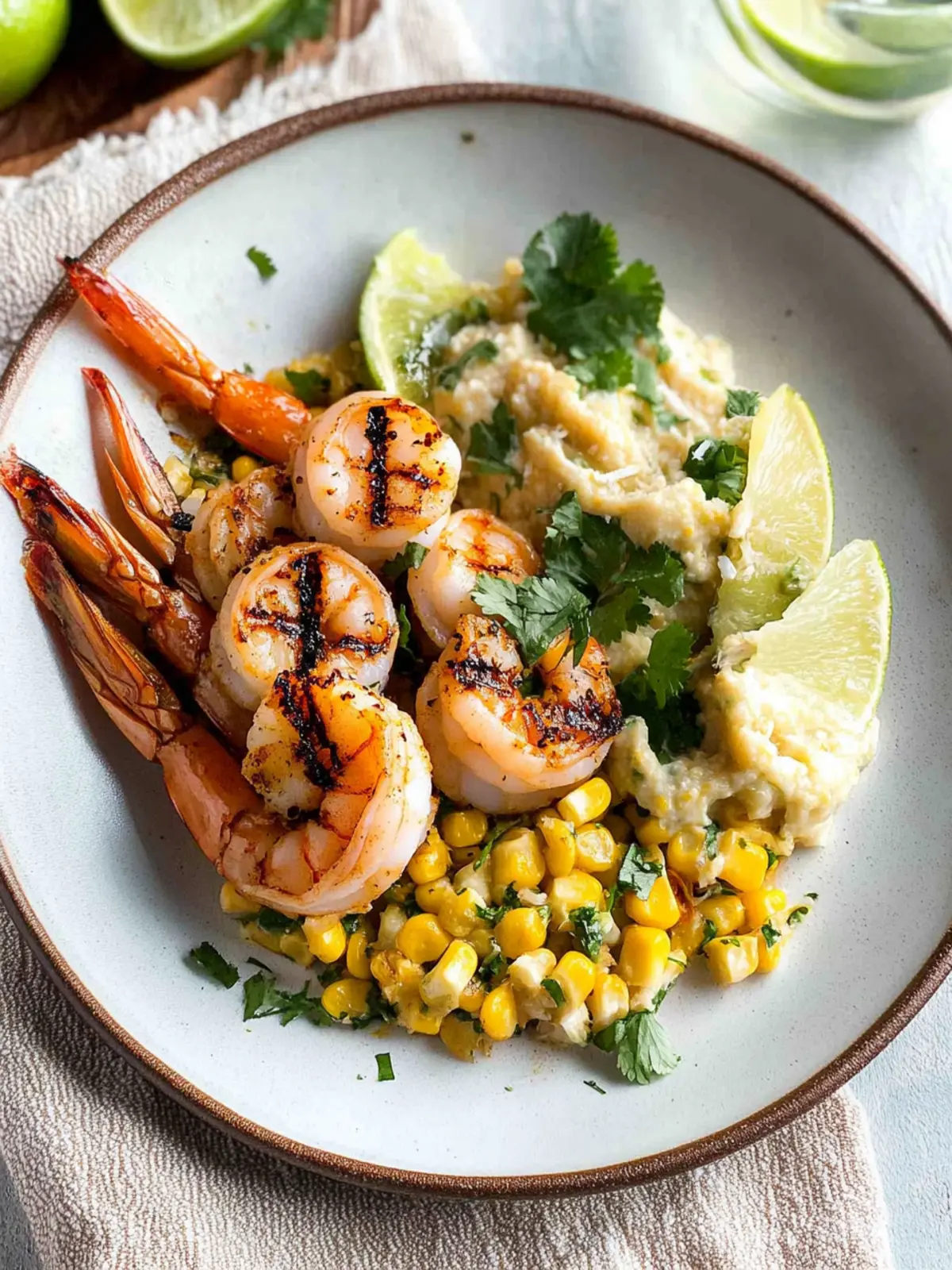 Savory Grilled Shrimp with Coconut Creamed Corn Delight 4 Grilled Shrimp With Coconut Creamed Corn