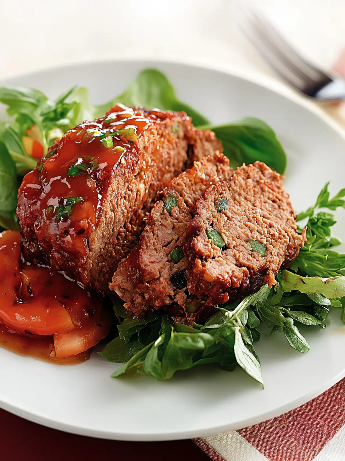 Plum-glazed meat loaf