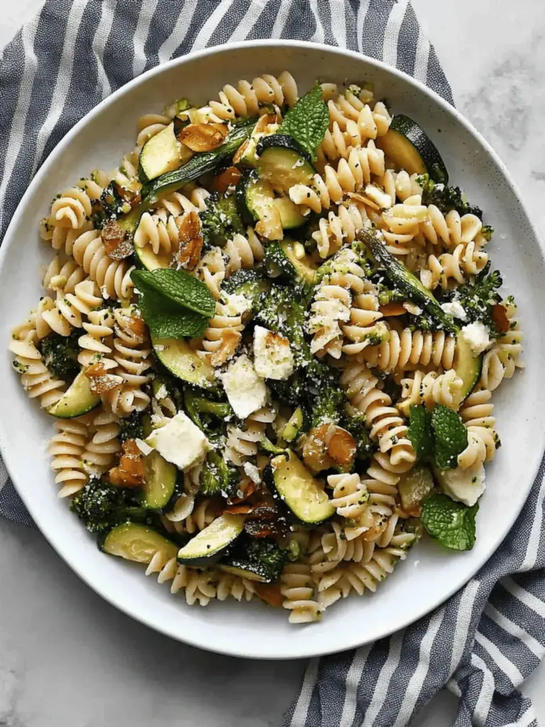 Roasted Broccolini Zucchini Pasta Salad