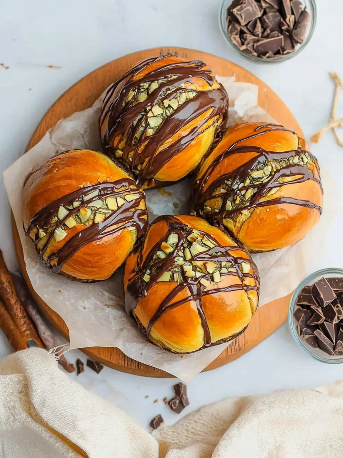 Dubai Chocolate Brioche Buns