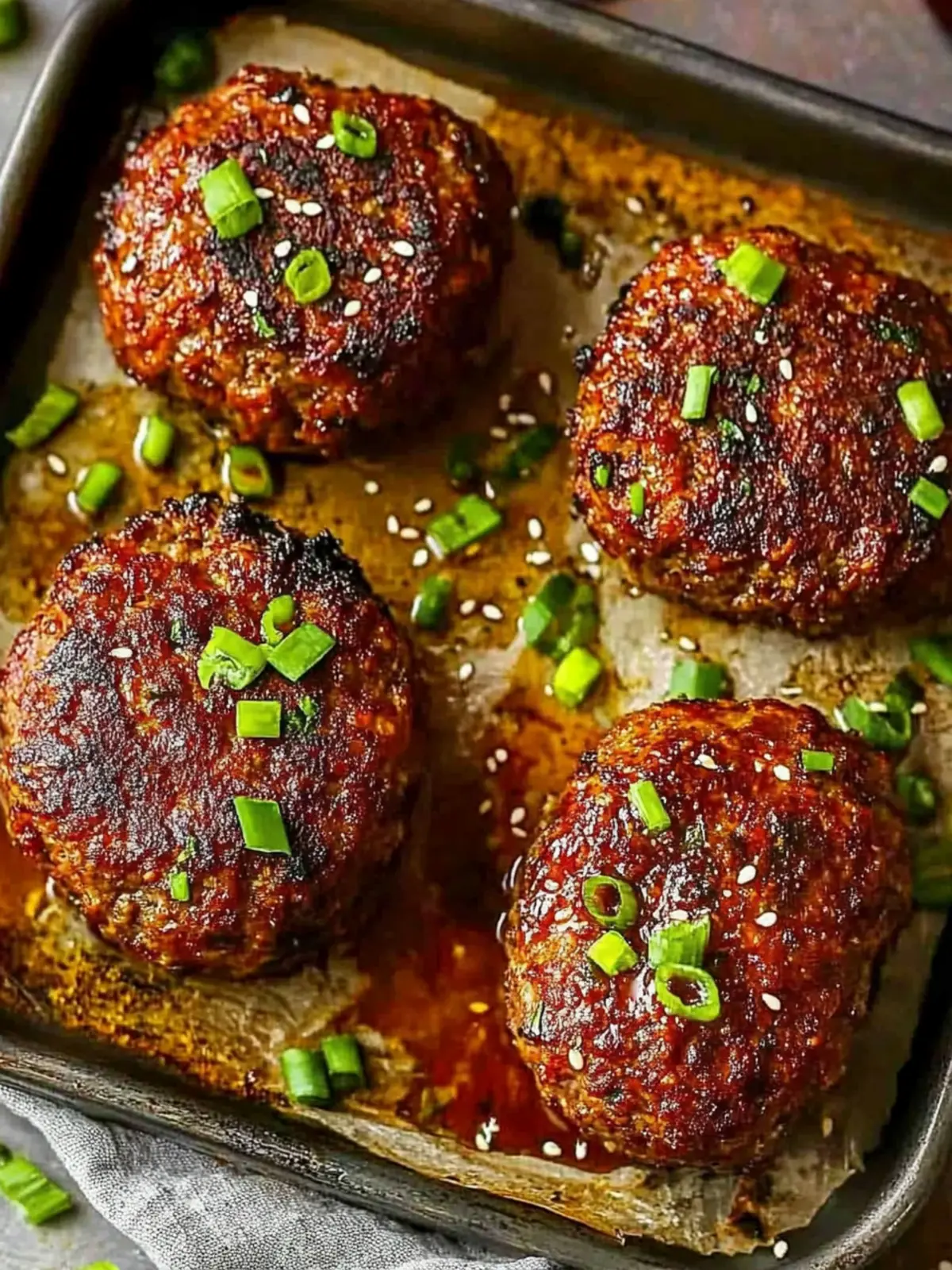 Mini Meatloaf with Gochujang Glaze