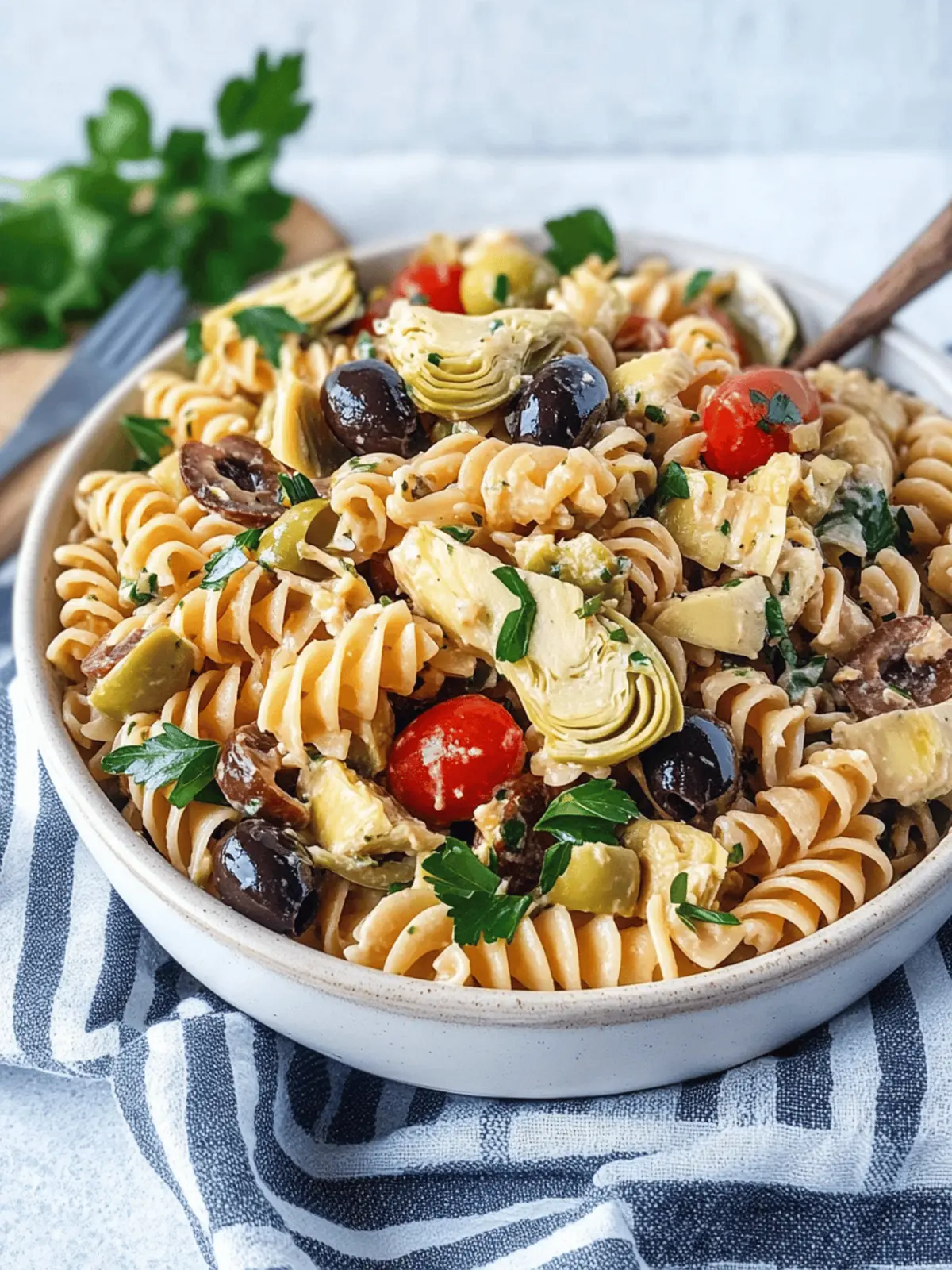 Olive and Artichoke Pasta Salad