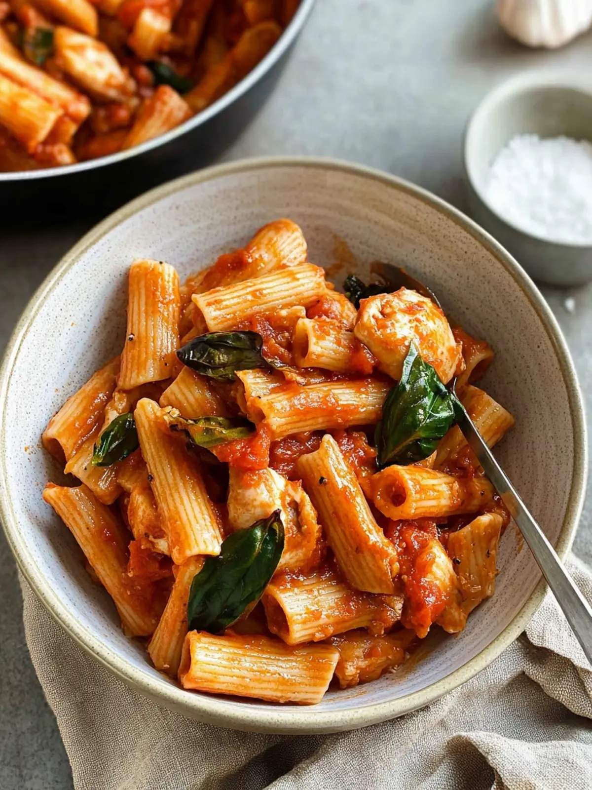 Roasted Red Pepper Pasta and Chicken