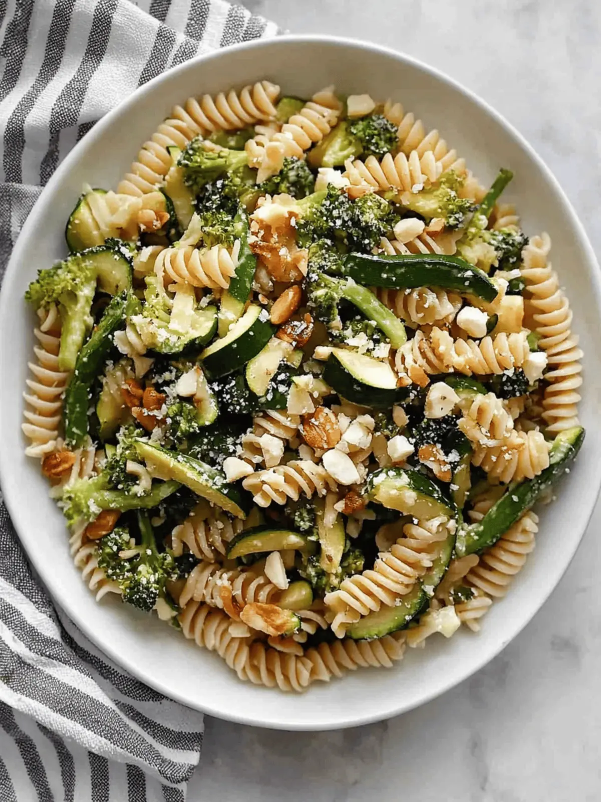 Roasted Broccolini Zucchini Pasta Salad