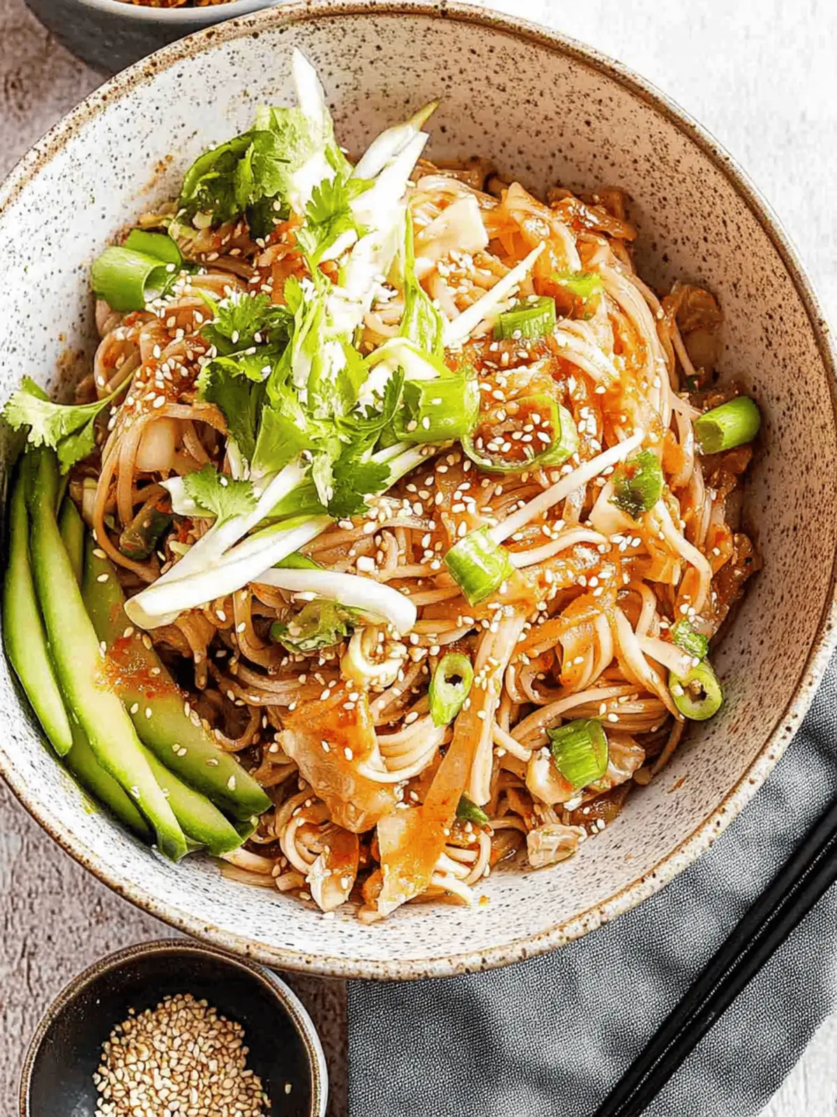 Cold Kimchi Noodle salad