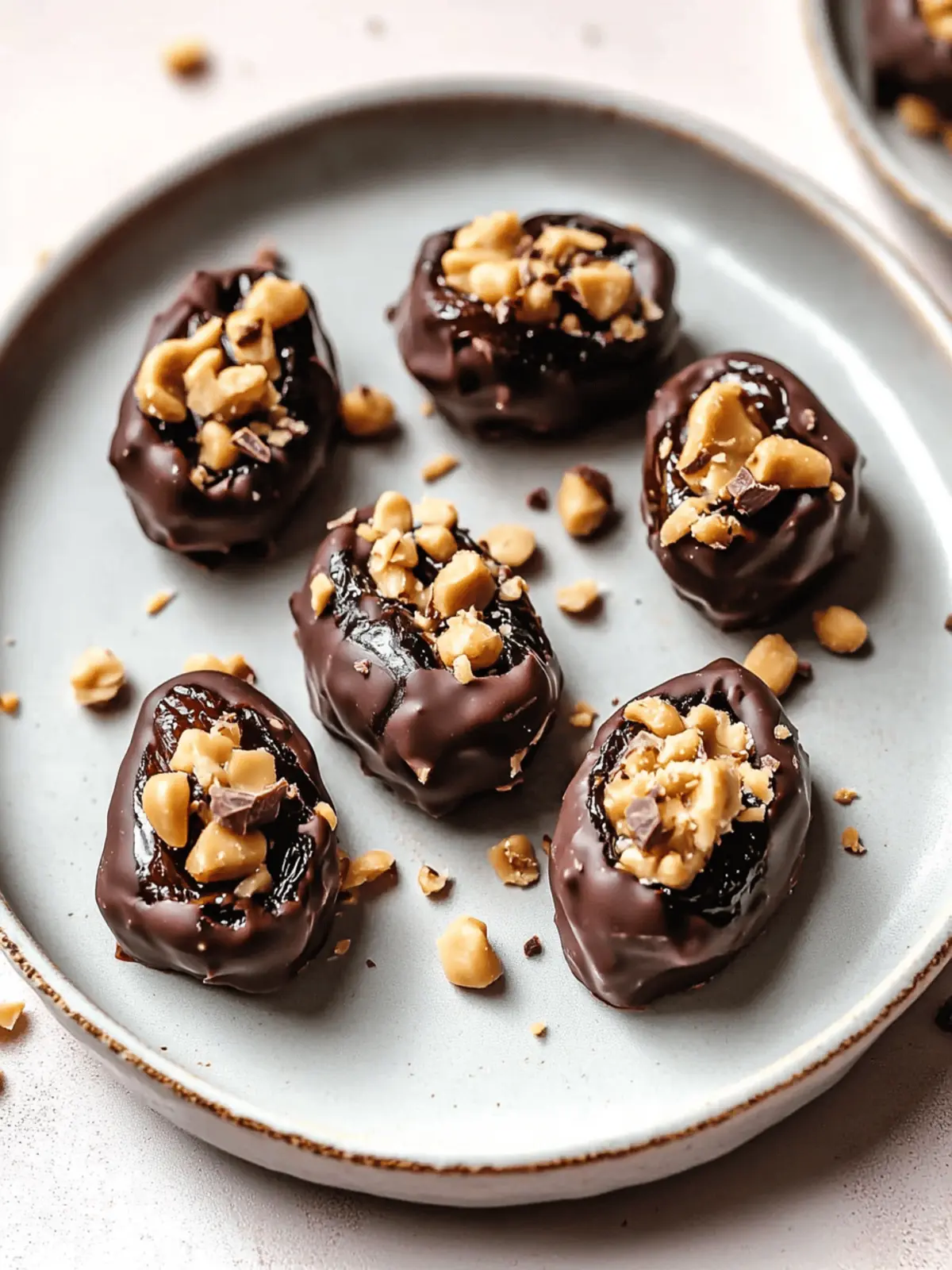 Chocolate Covered Dates Stuffed with Peanut Butter