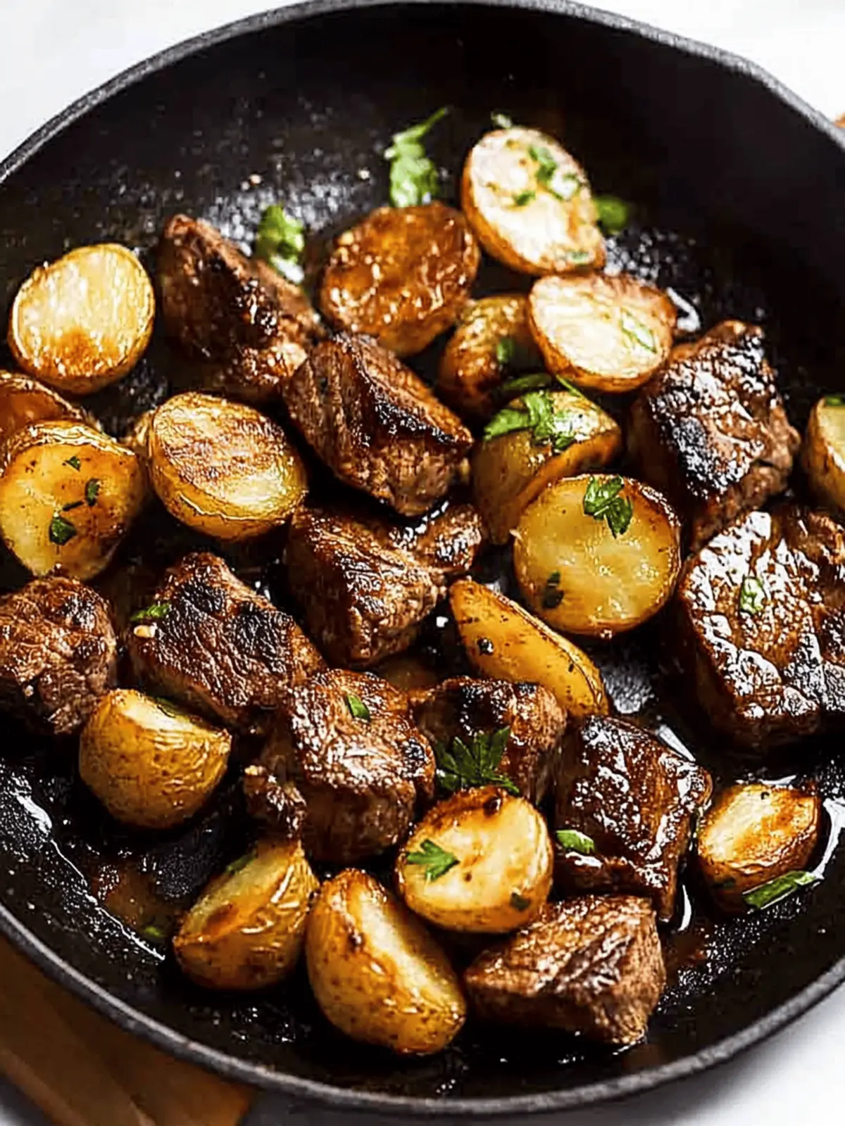 Garlic Butter Steak Bites with Crispy Potatoes
