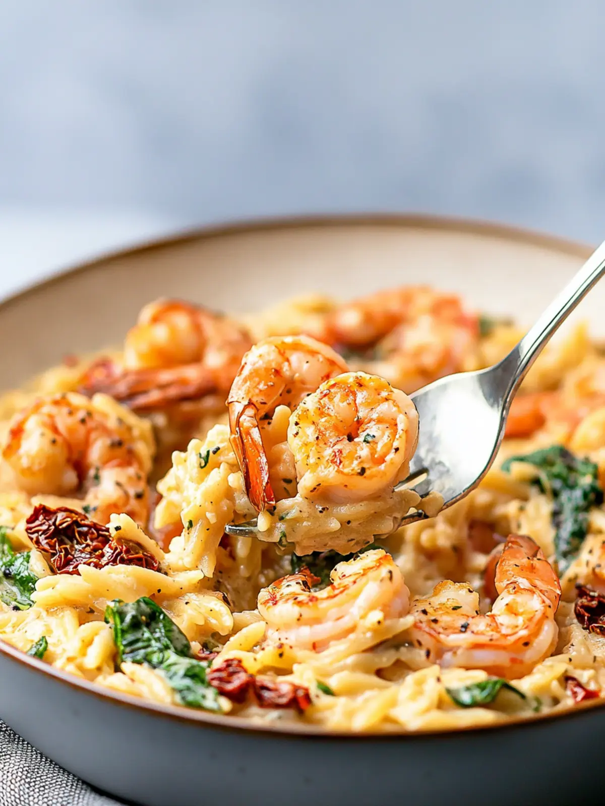 Prawn Orzo with Sun-Dried Tomatoes