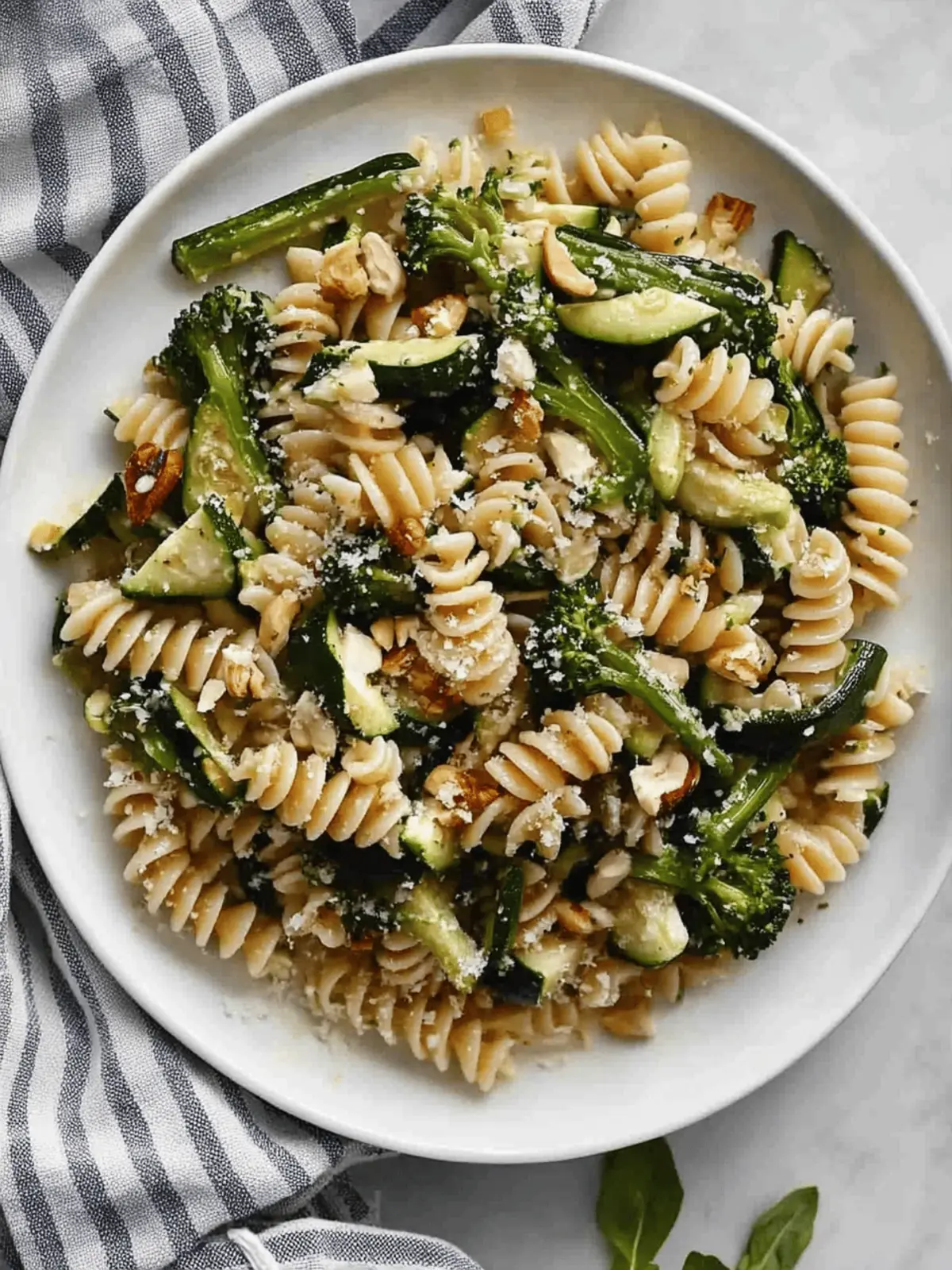 Roasted Broccolini Zucchini Pasta Salad