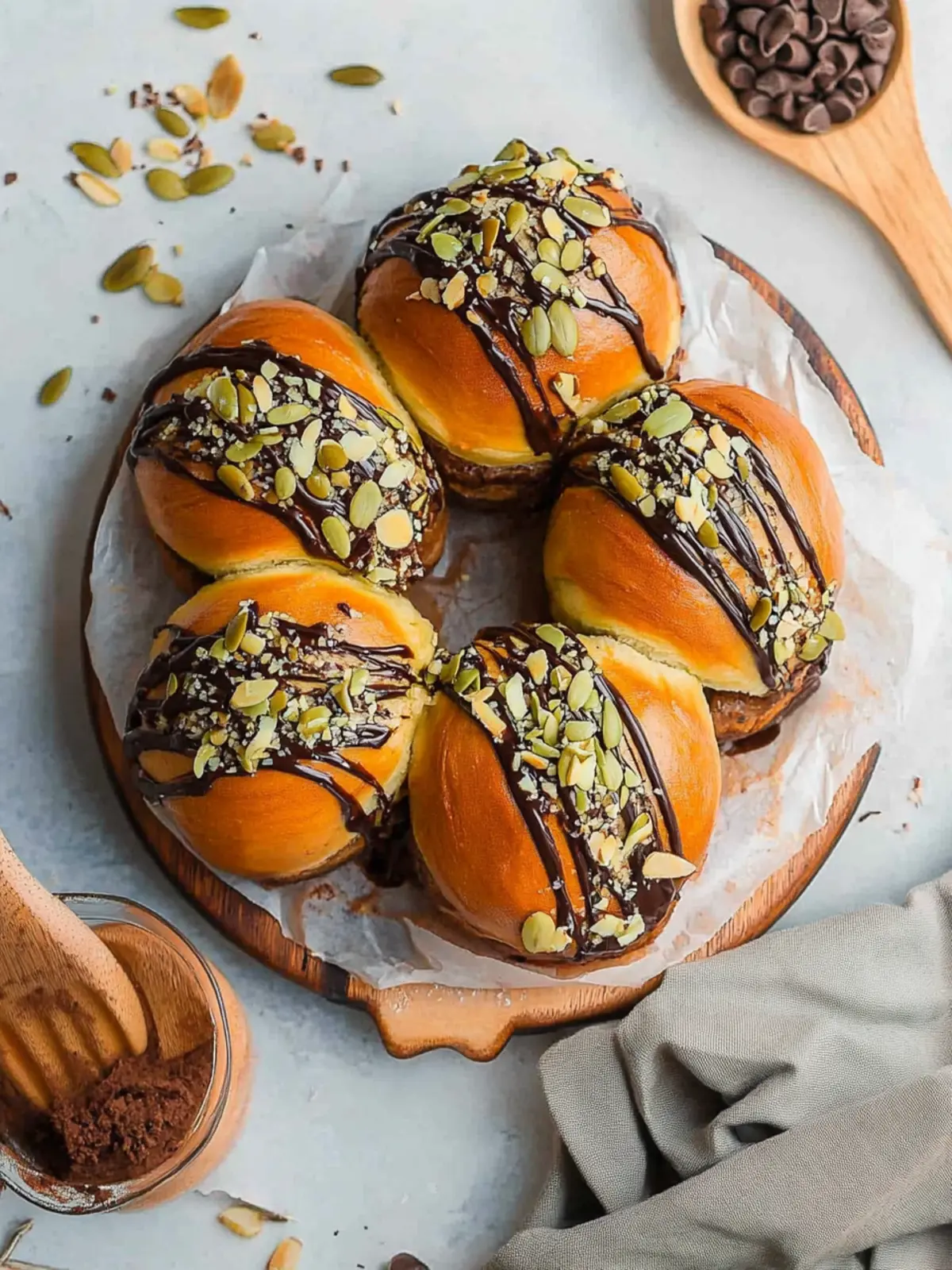 Dubai Chocolate Brioche Buns