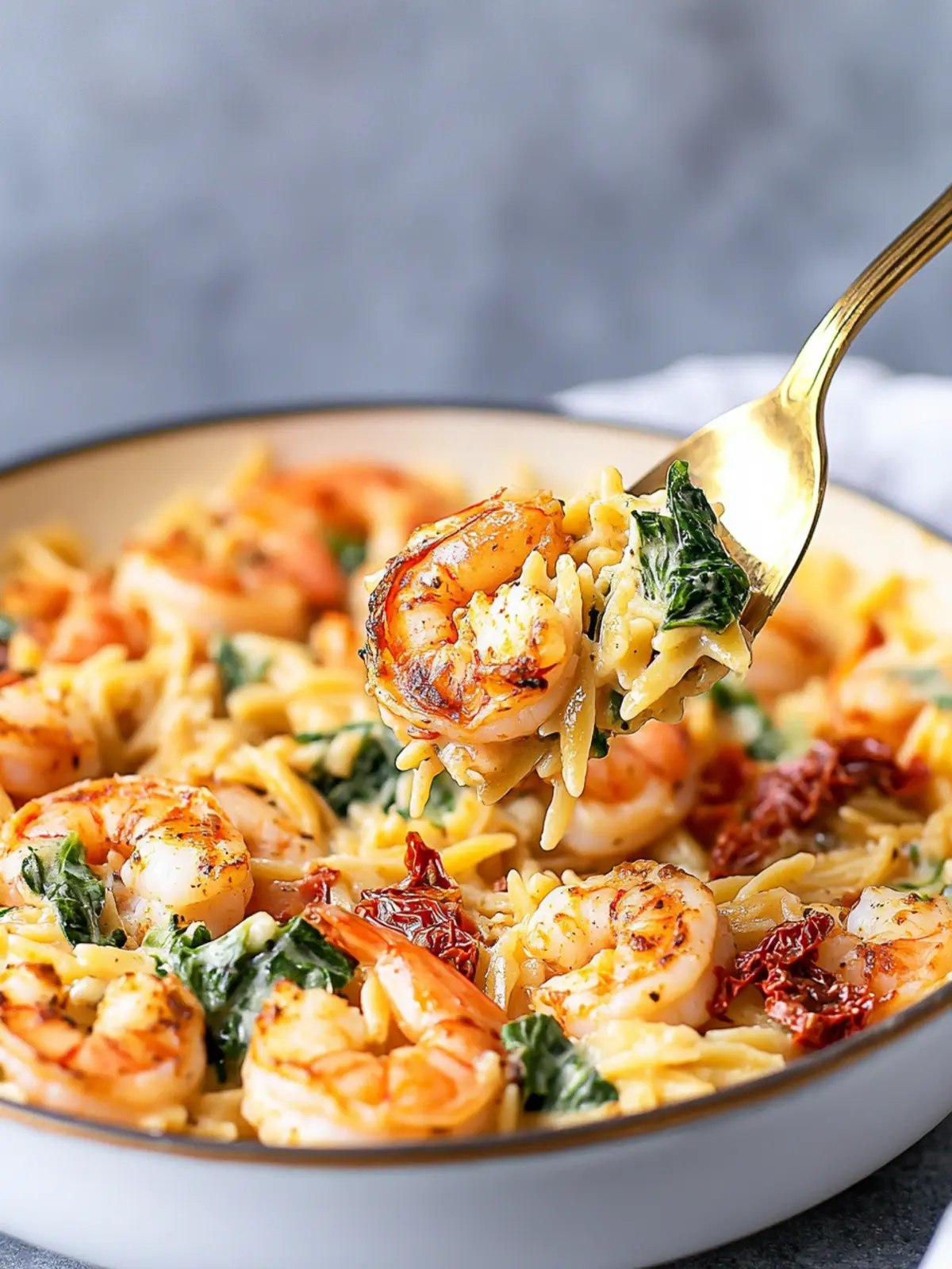 Prawn Orzo with Sun-Dried Tomatoes