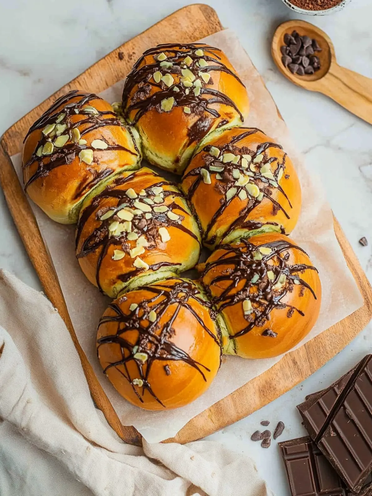 Dubai Chocolate Brioche Buns