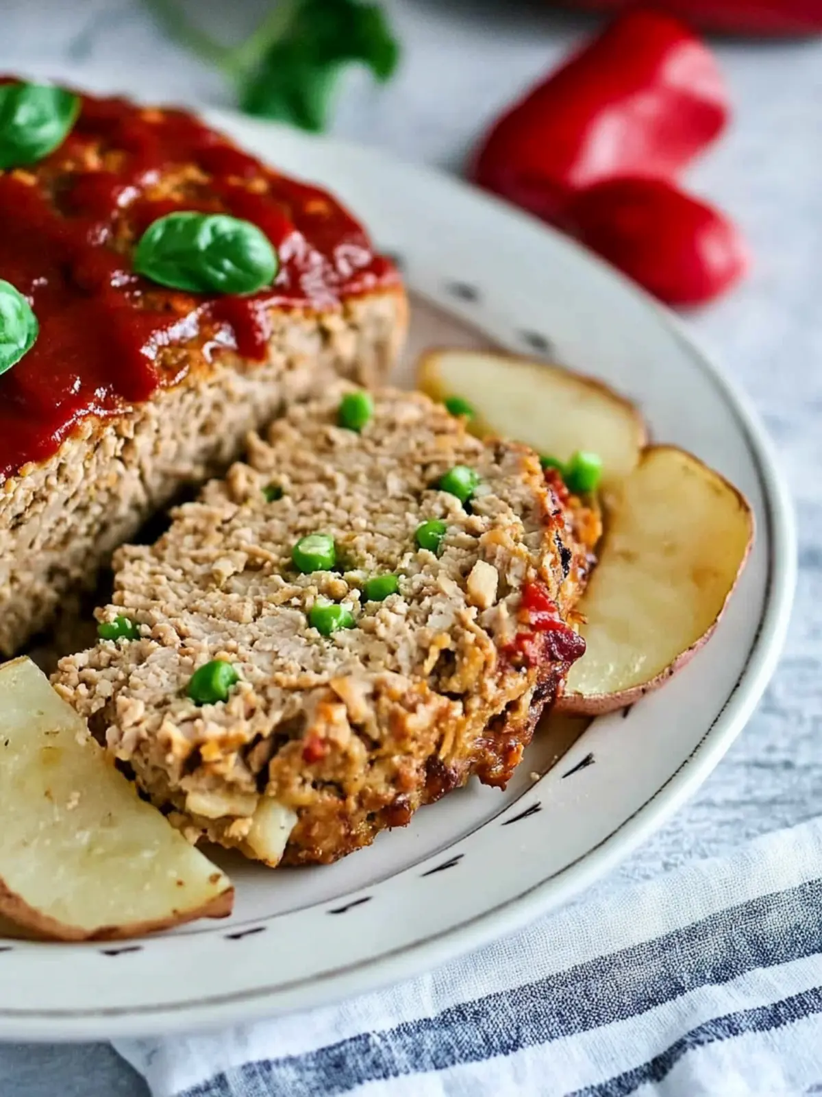 Savory Turkey Meatloaf with Crispy Potato Wedges Delight 4 Turkey Meatloaf with Potato Wedges