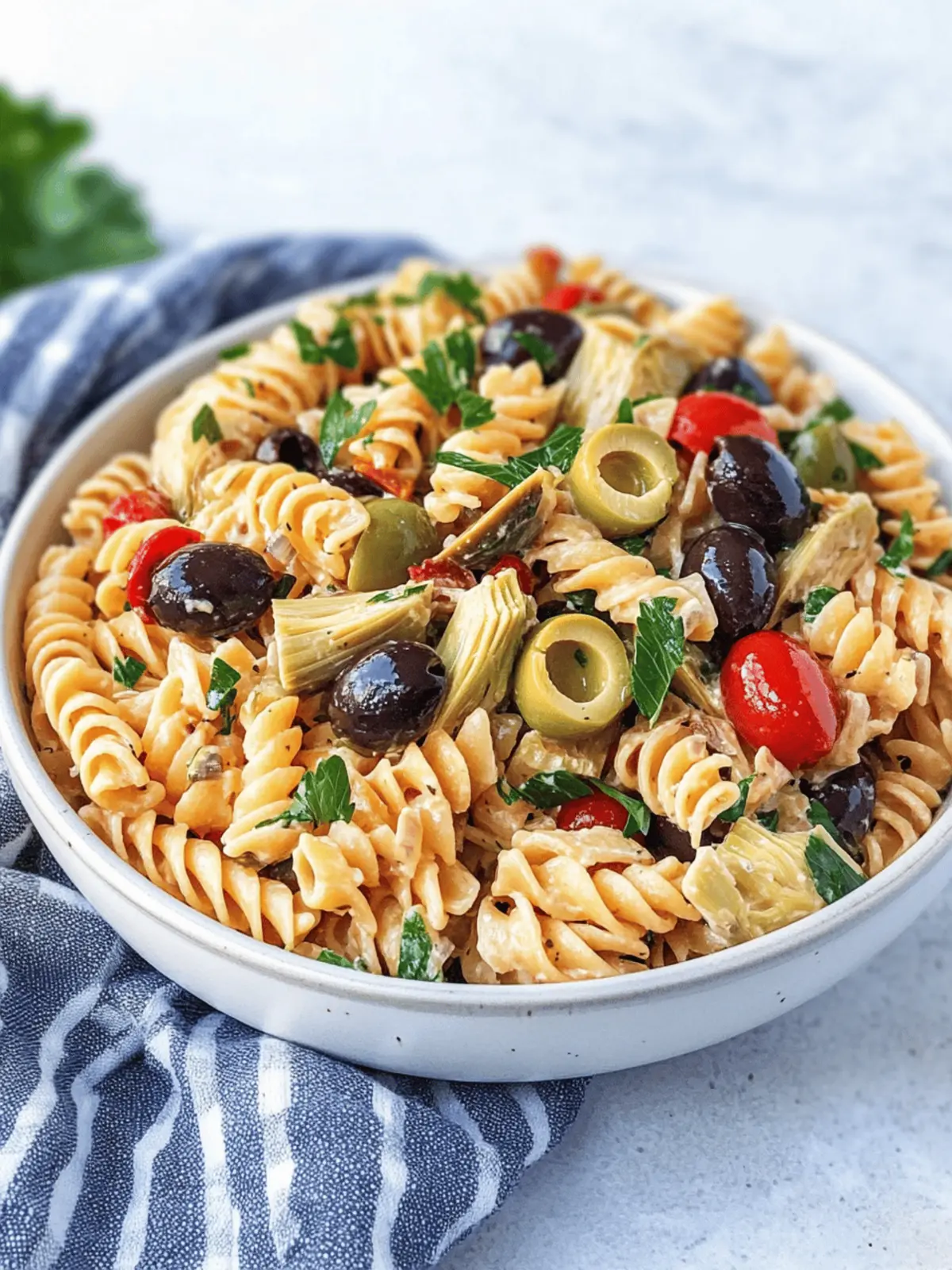 Olive and Artichoke Pasta Salad