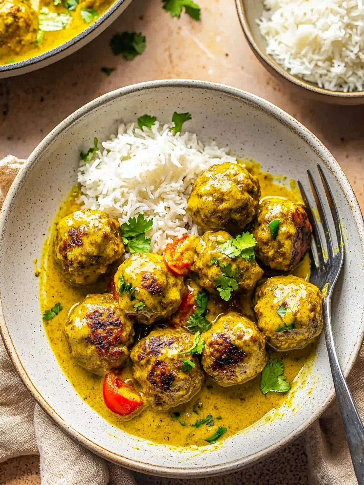 Jerk Meatballs In Coconut Curry Sauce
