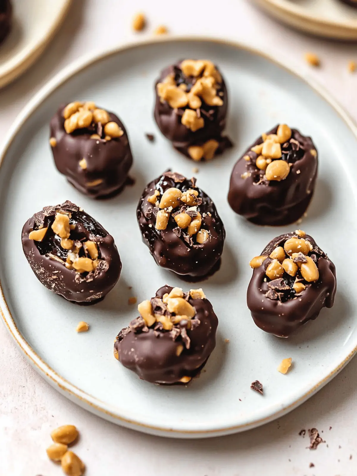 Chocolate Covered Dates Stuffed with Peanut Butter