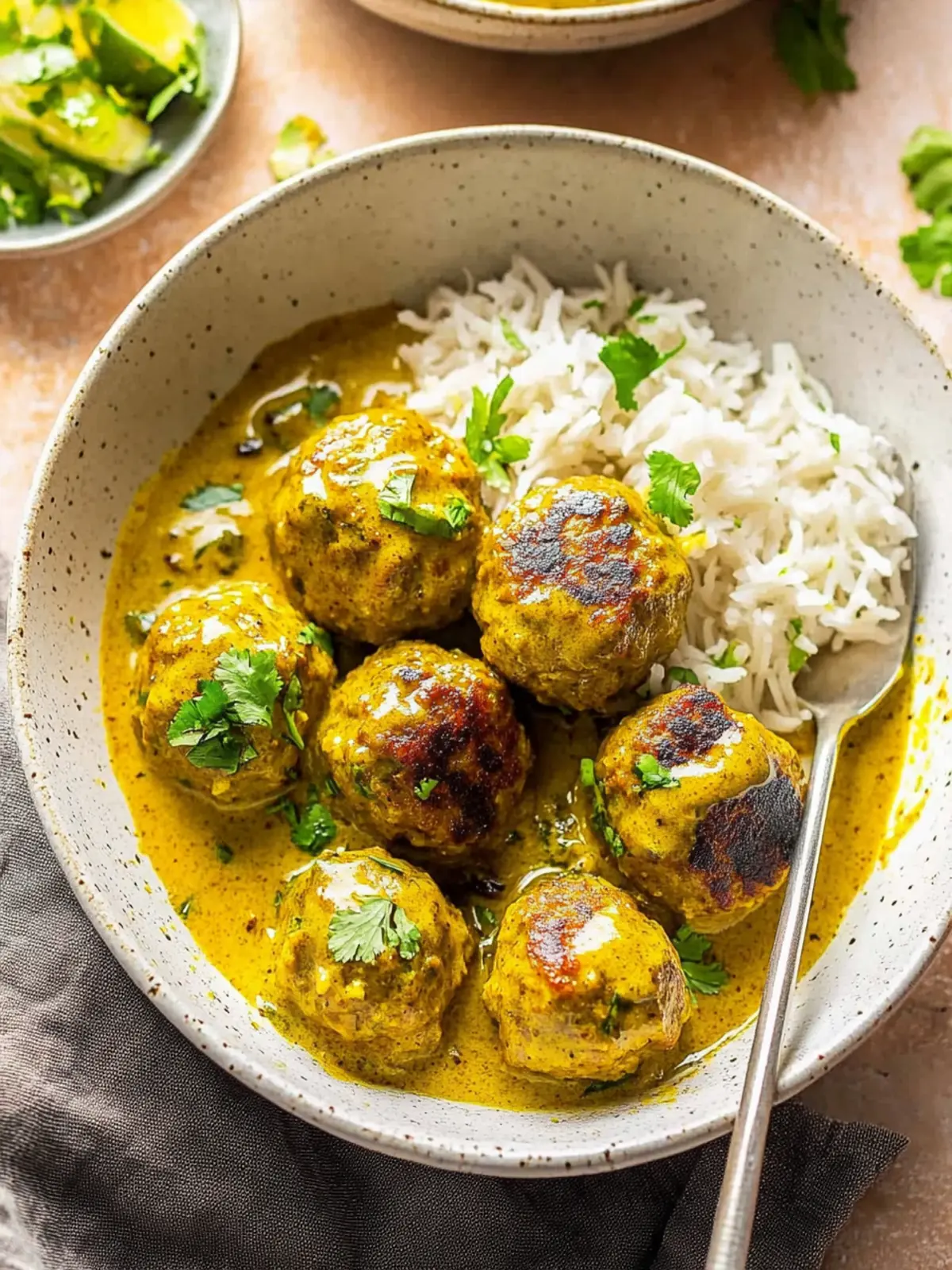 Jerk Meatballs In Coconut Curry Sauce