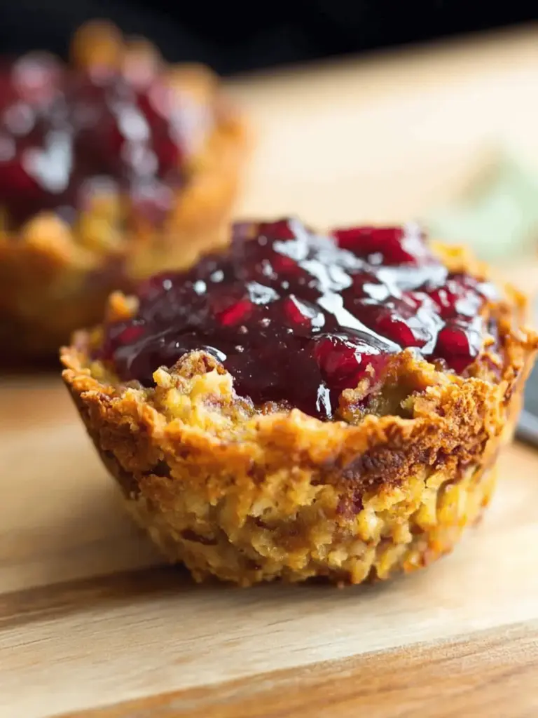 Veggie Neatloaf Muffins with Pomegranate Glaze
