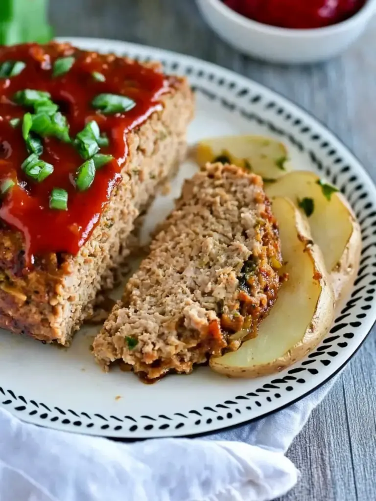 Turkey Meatloaf with Potato Wedges