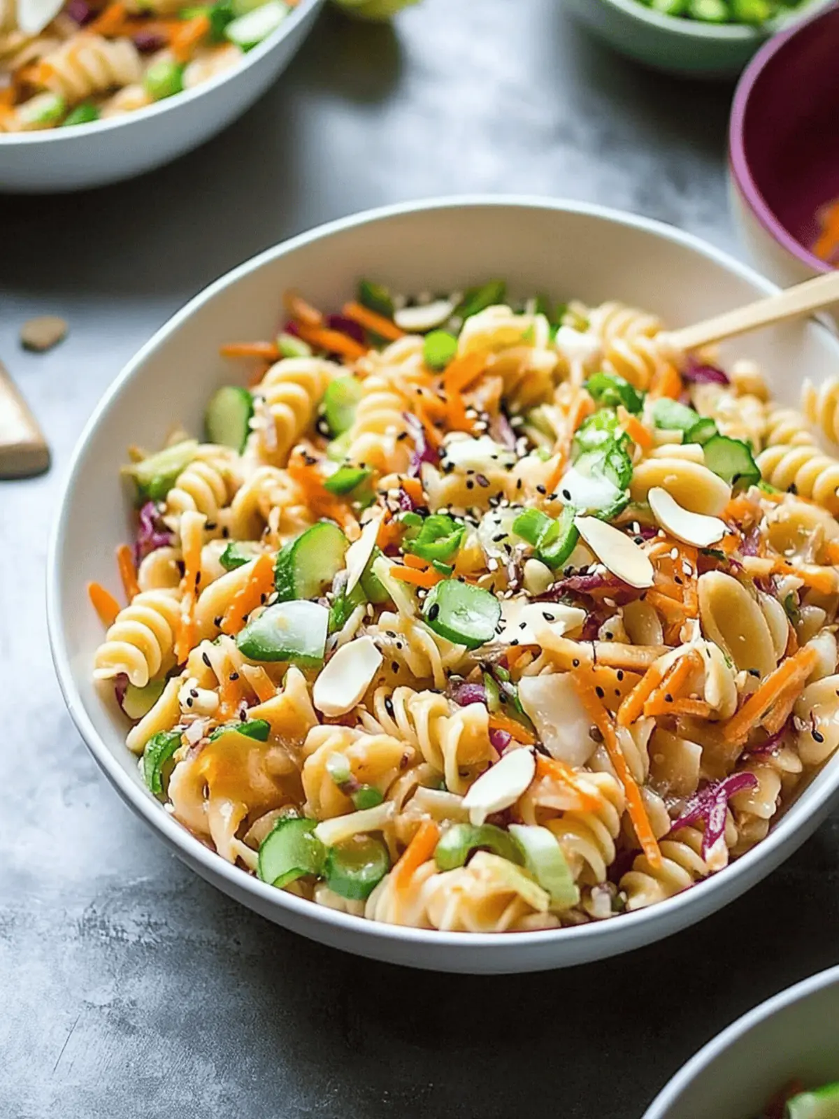 Asian Kimchi Pasta Salad