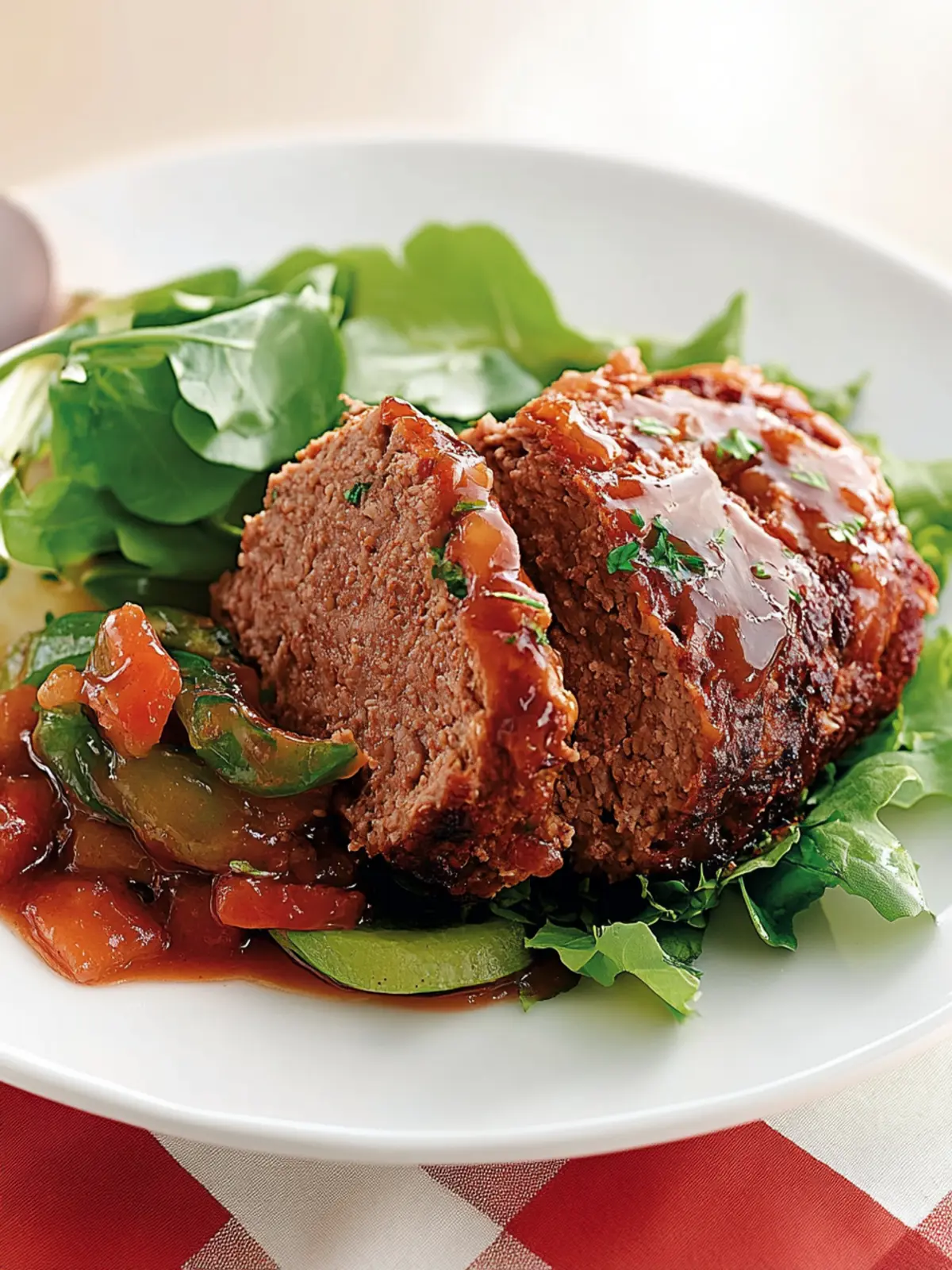 Plum-glazed meat loaf