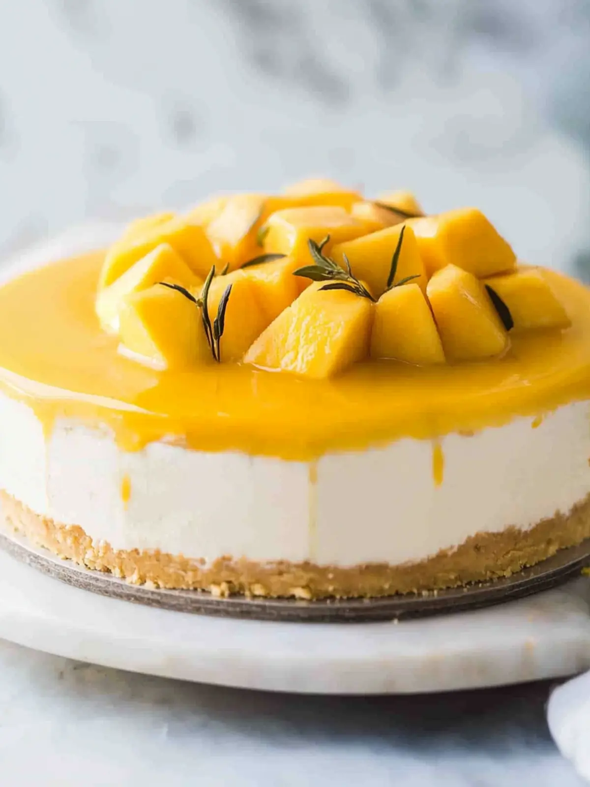 Delightful No Bake Mango Cheesecake for Effortless Summer Bliss 3 Mango Cheesecake