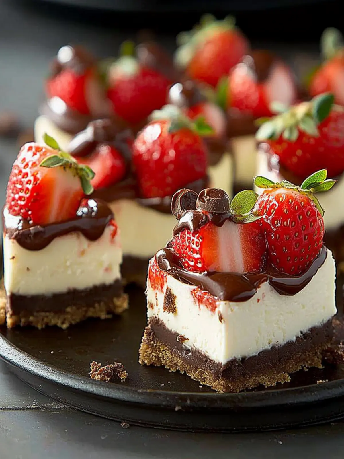 Decadent Chocolate Dipped Strawberry Cheesecake Bites 4 Chocolate Dipped Strawberry Cheesecake