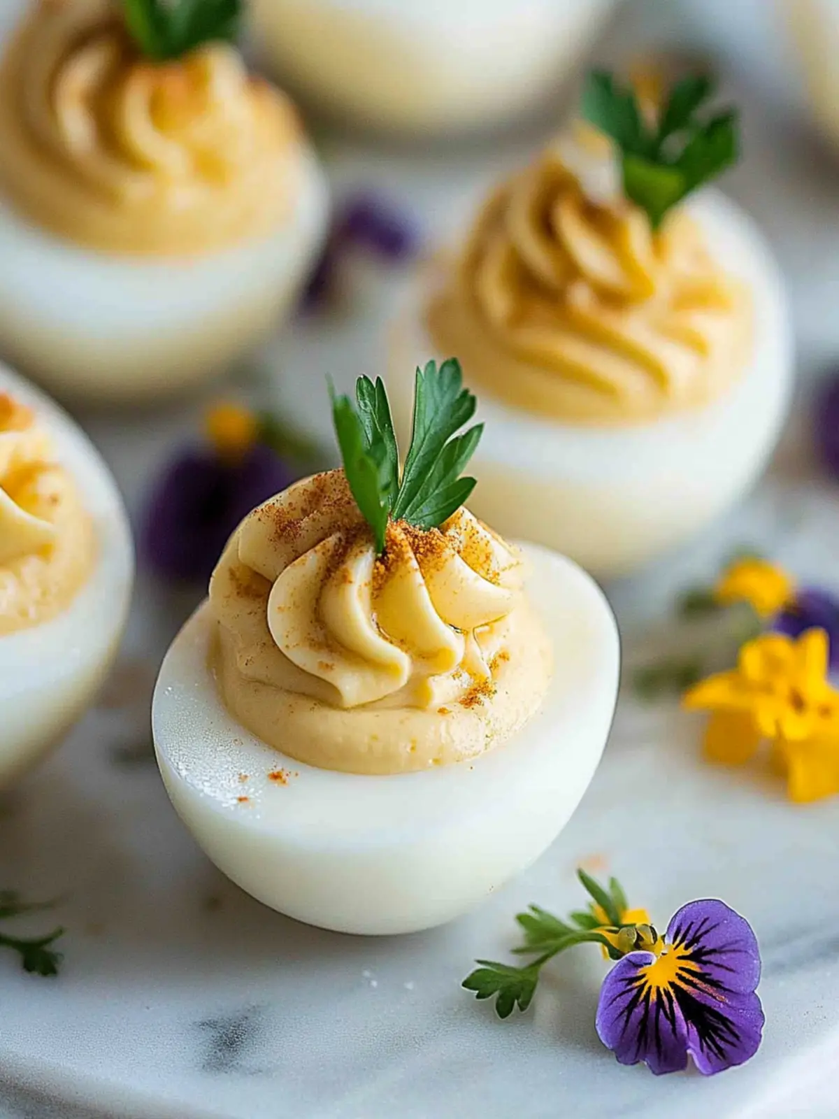 Boursin Deviled Eggs with Mustard Caviar: Elegant Party Treat 3 Boursin Deviled Eggs