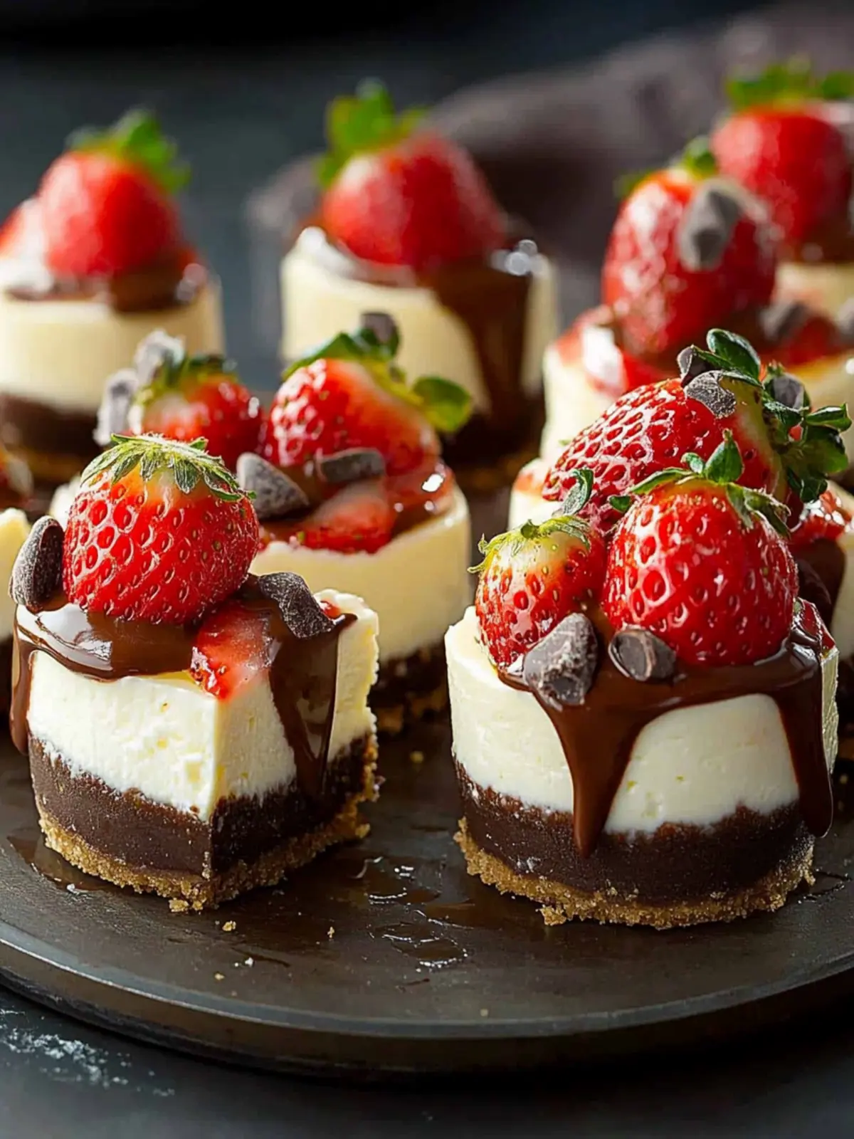 Decadent Chocolate Dipped Strawberry Cheesecake Bites 3 Chocolate Dipped Strawberry Cheesecake