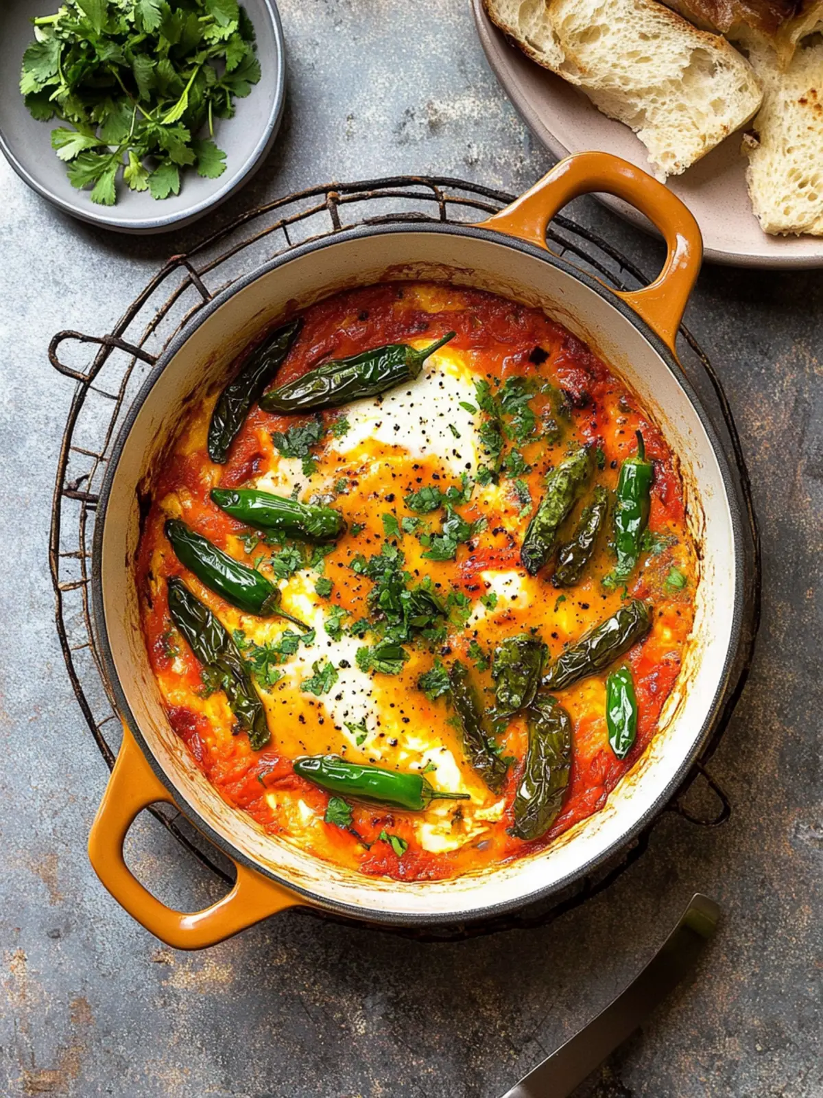 Savory Shakshuka with Blistered Shishito Peppers Magic 5 Shakshuka with Blistered Shishito Peppers