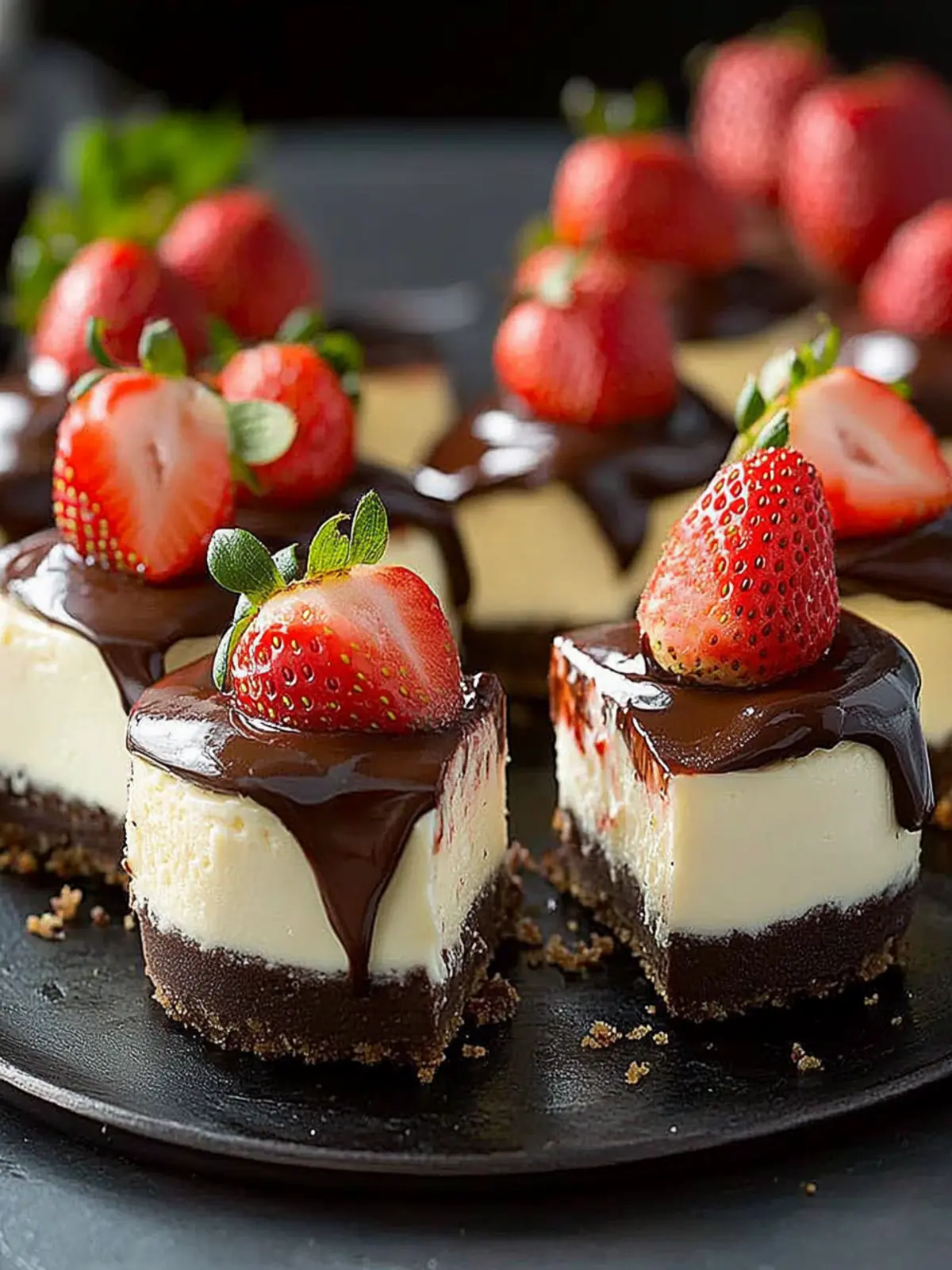 Decadent Chocolate Dipped Strawberry Cheesecake Bites 2 Chocolate Dipped Strawberry Cheesecake